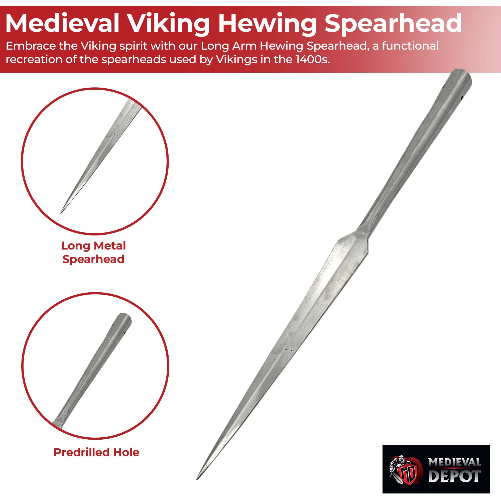 Medieval Viking Hewing Spearhead Functional High Carbon Steel Knives - Tophatter Daily Deals