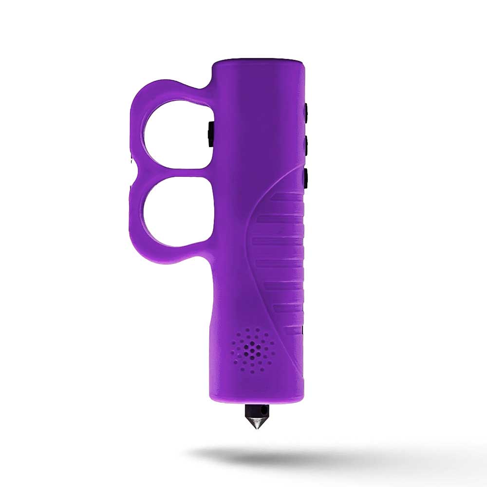 Purple Electrogrip Multi-Functional Knuckle Style Stun Gun Flashlight with Glass Breaker - TOPHATTER'S ARMORY DEALS Collectible Weapons - Tophatter Daily Deals