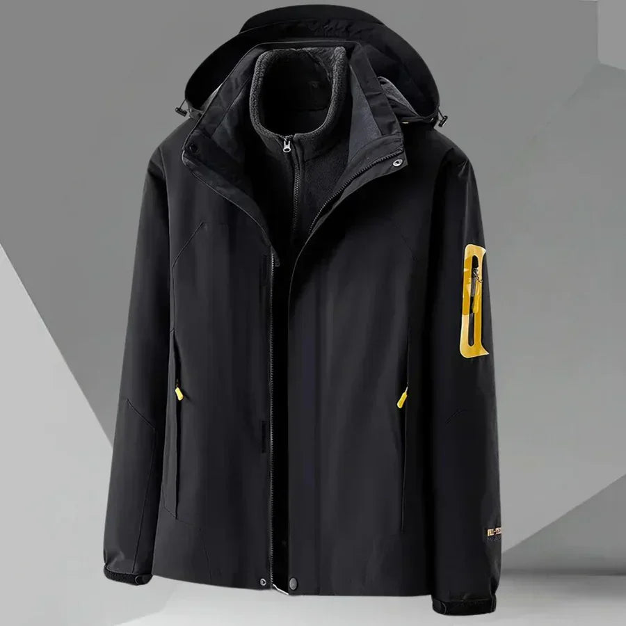 Waterproof Men's Hooded Jacket - Lightweight Shell For Rain Black - Tophatter Daily Deals
