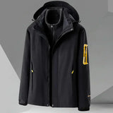 Waterproof Men's Hooded Jacket - Lightweight Shell For Rain Black - Tophatter Daily Deals