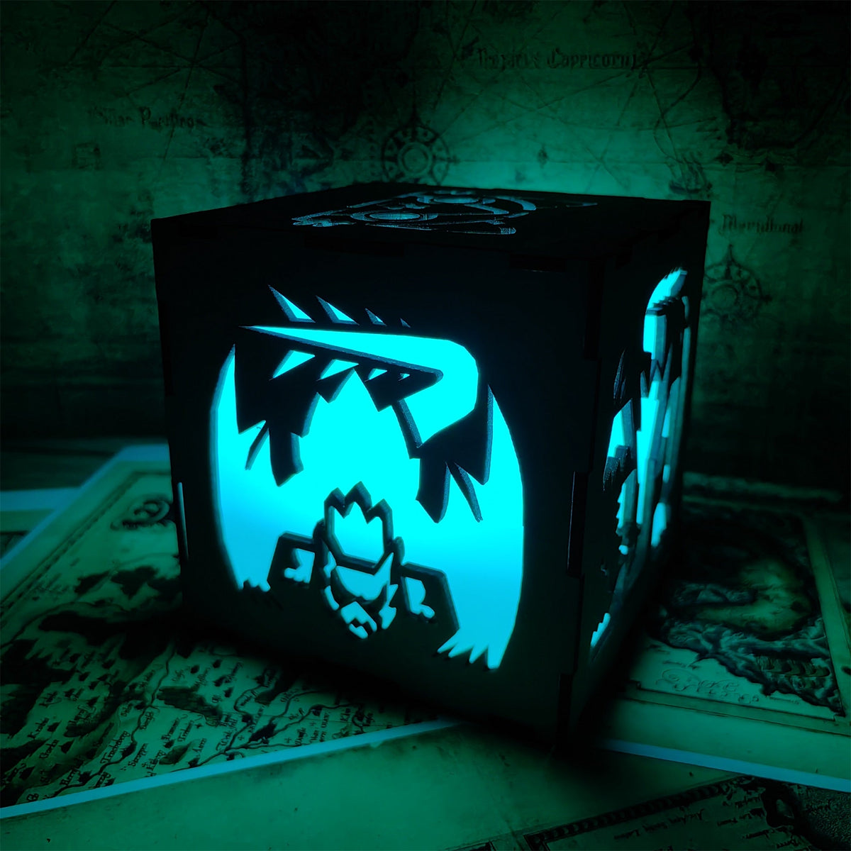 MH Dragon Cat Wood Cube Light Desk Decor - Tophatter Daily Deals