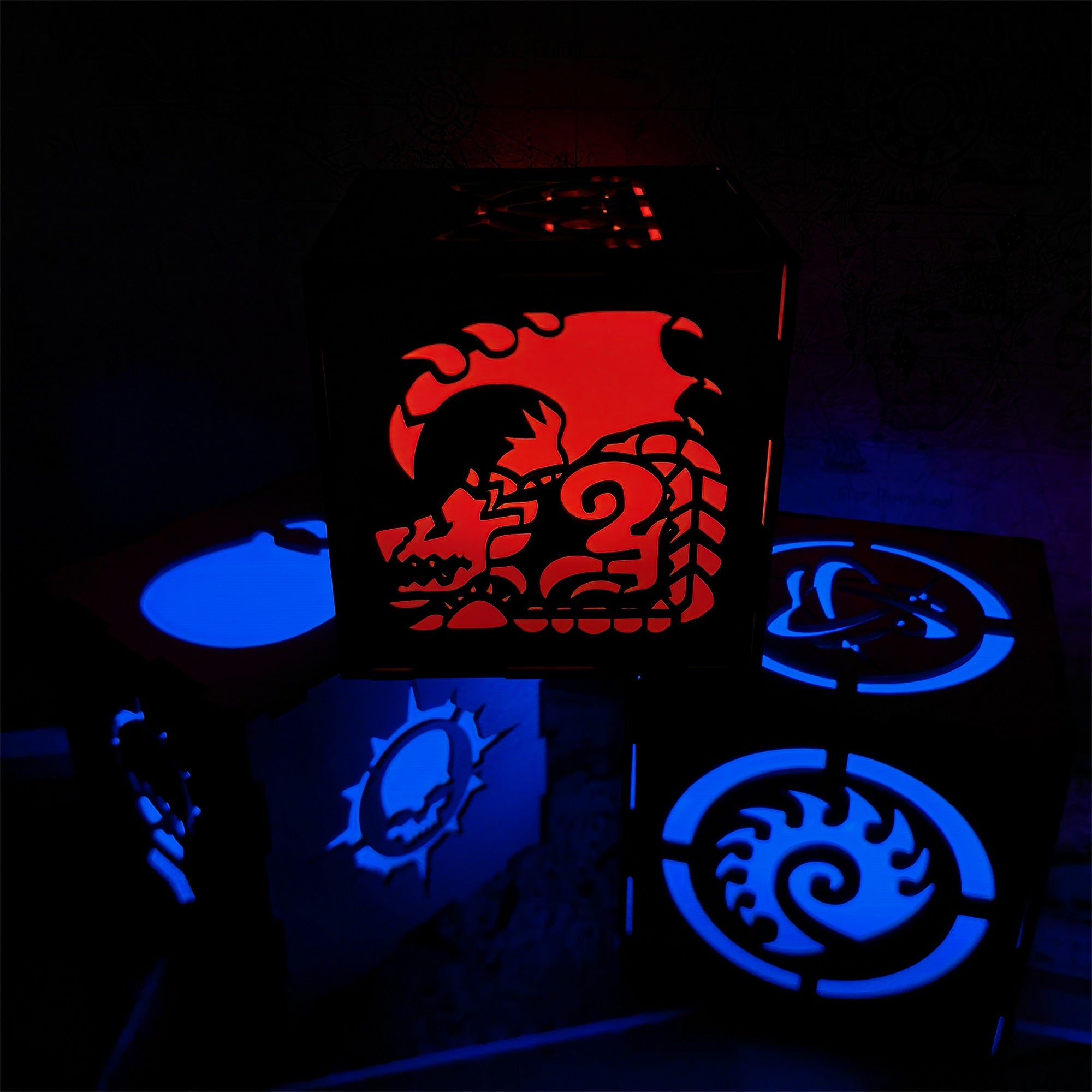 MH Dragon Cat Wood Cube Light Desk Decor - Tophatter Daily Deals