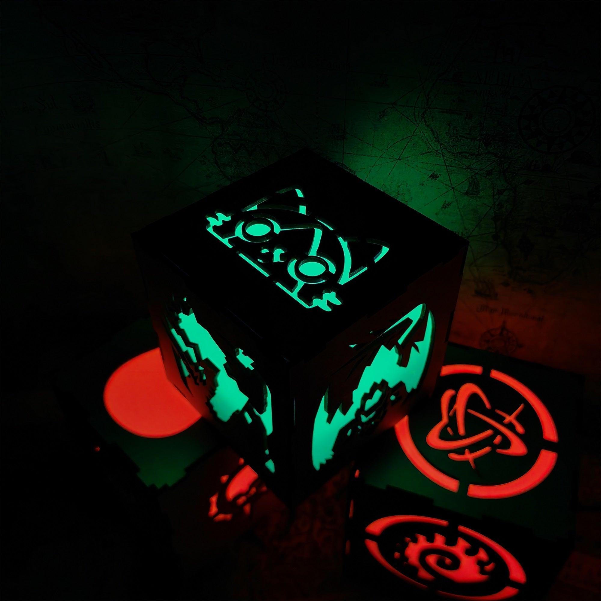 MH Dragon Cat Wood Cube Light Desk Decor - Tophatter Daily Deals