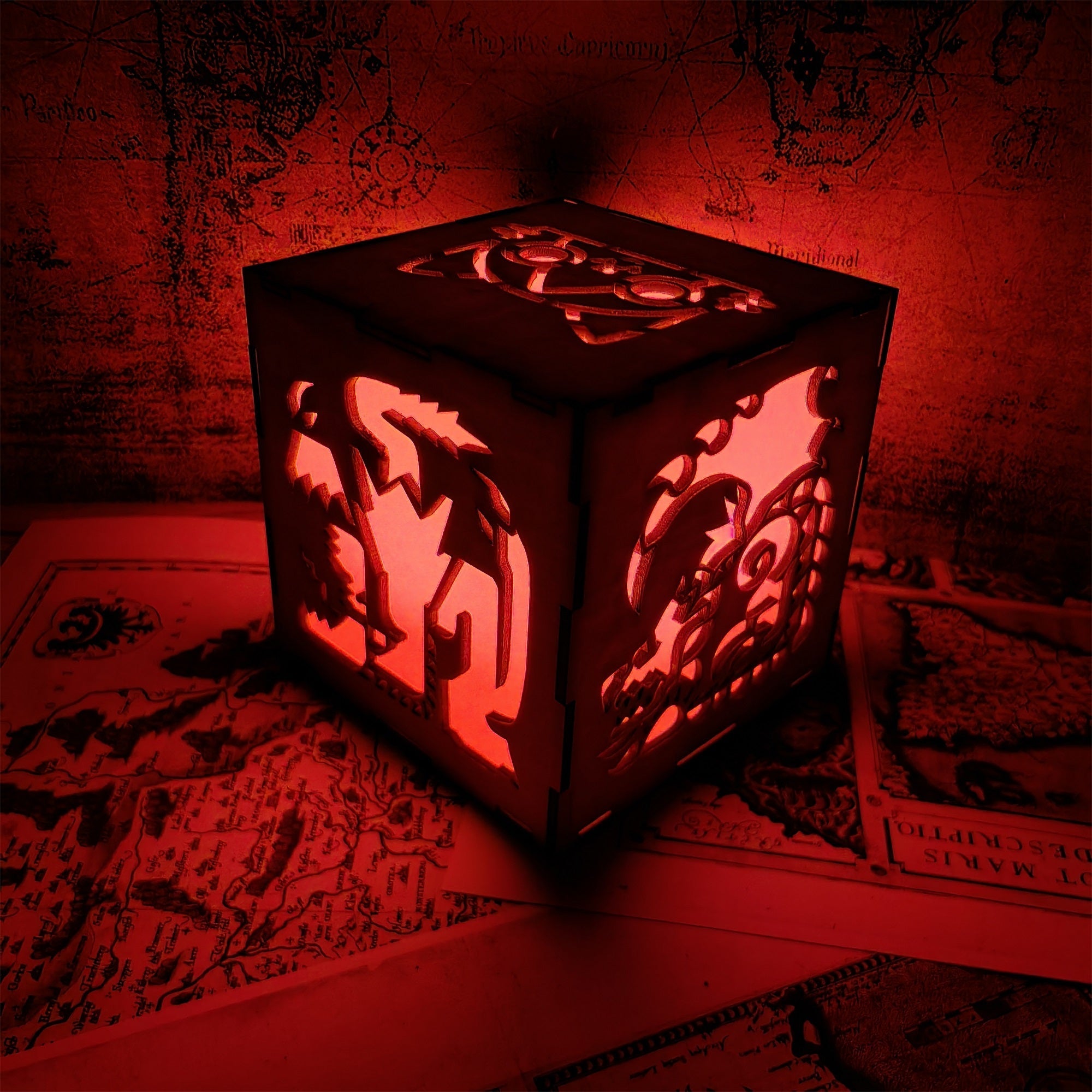 MH Dragon Cat Wood Cube Light Desk Decor - Tophatter Daily Deals