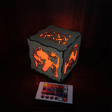 MH Dragon Cat Wood Cube Light Desk Decor Wooden Cube Light - Tophatter Daily Deals