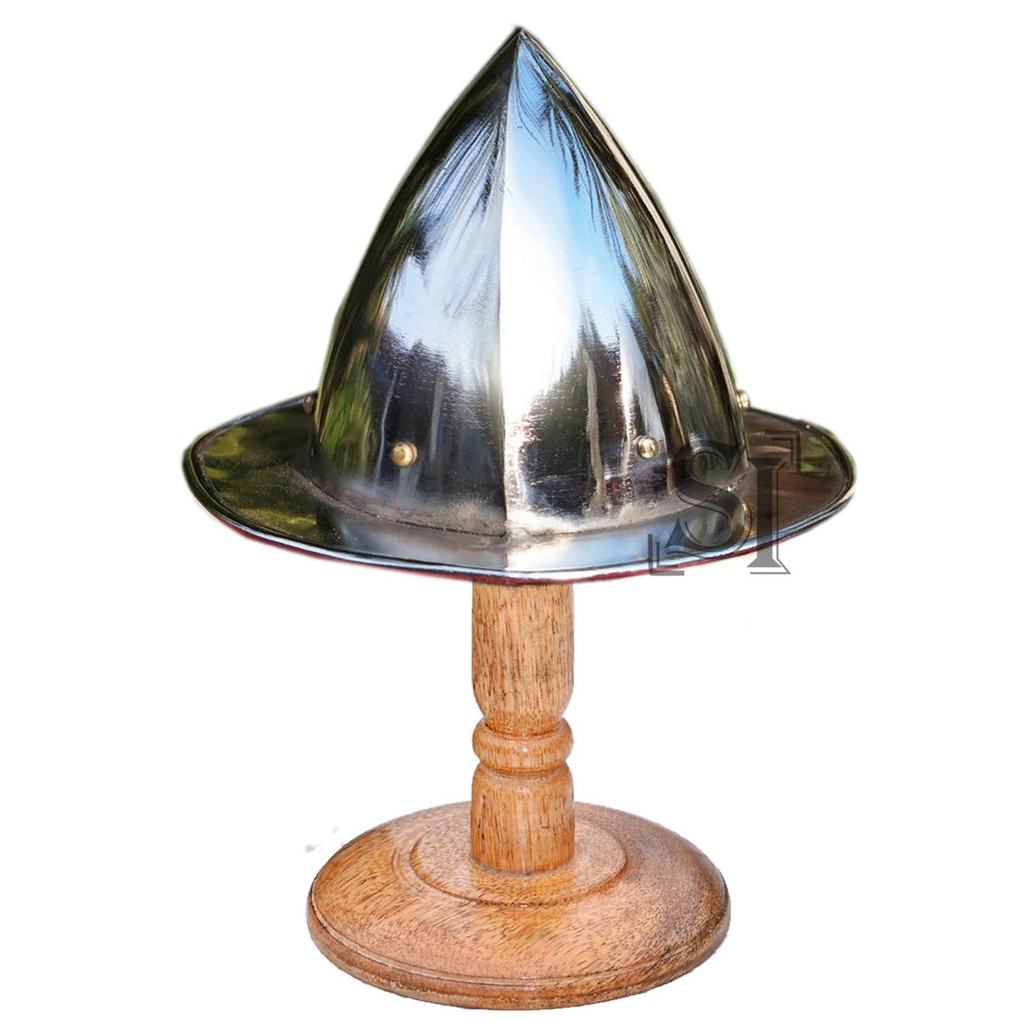 15th Century Domed Kettle Miniature Helmet With Stand - Tophatter's Inc. Weapons Store Online Collectible Weapons - Tophatter Daily Deals