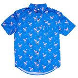 Bermies Miami Beach Button Up Blue Short Sleeves - Tophatter Daily Deals