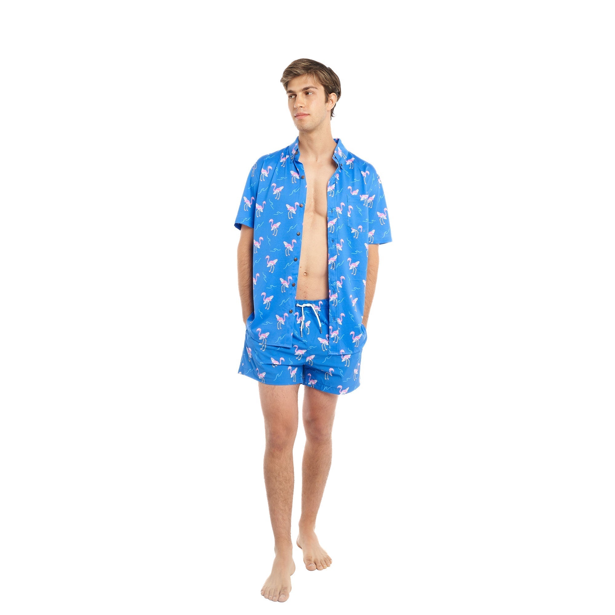 Bermies Miami Beach Button Up Short Sleeves - Tophatter Daily Deals