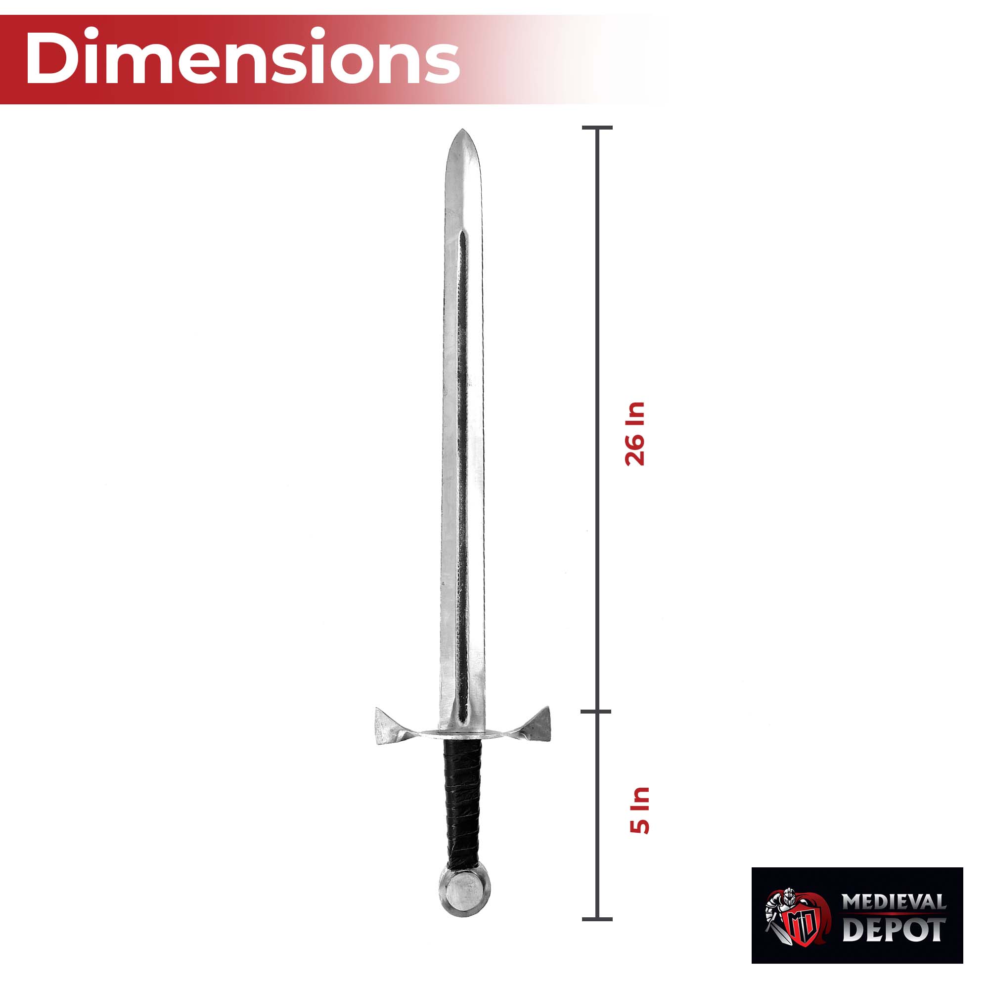 Mirrored Illusion Medieval Dual Tone Sword Swords - Tophatter Daily Deals