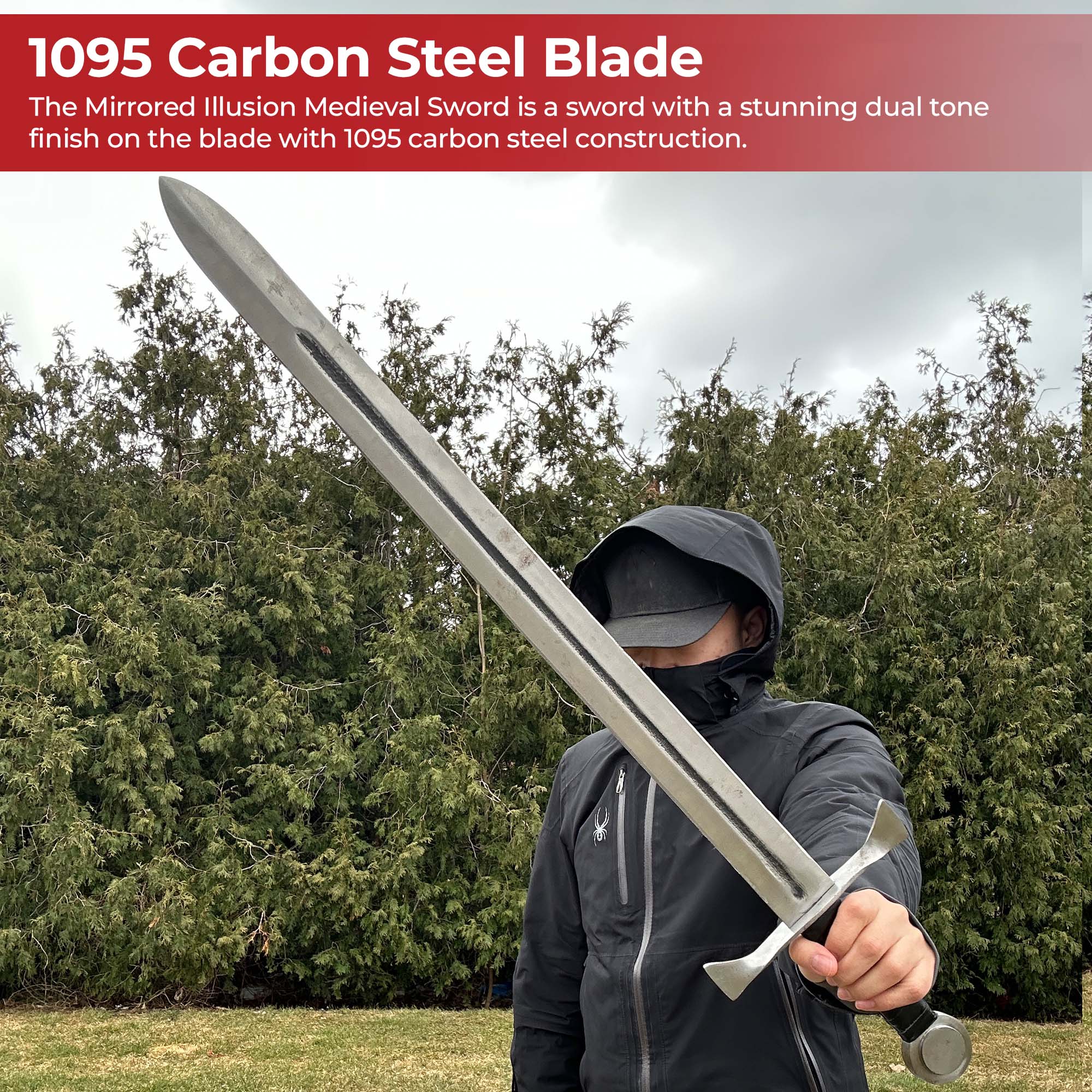 Mirrored Illusion Medieval Dual Tone Sword Swords - Tophatter Daily Deals