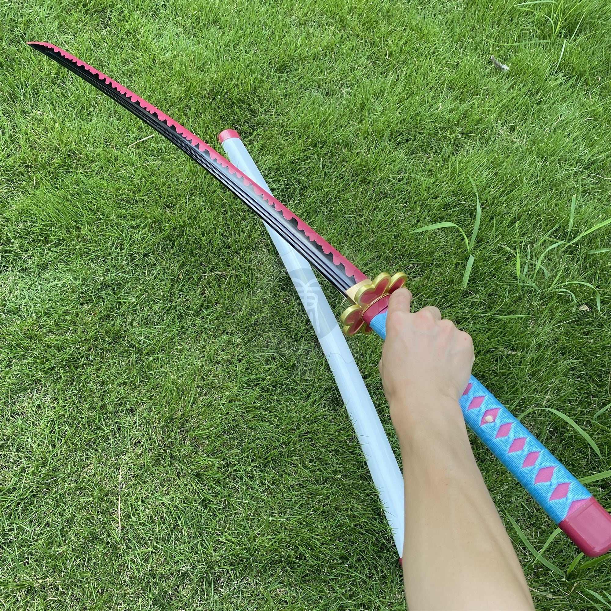 Mitsuri Nichirin Sword Katana 1045 Carbon Steel Version - Tophatter Daily Deals