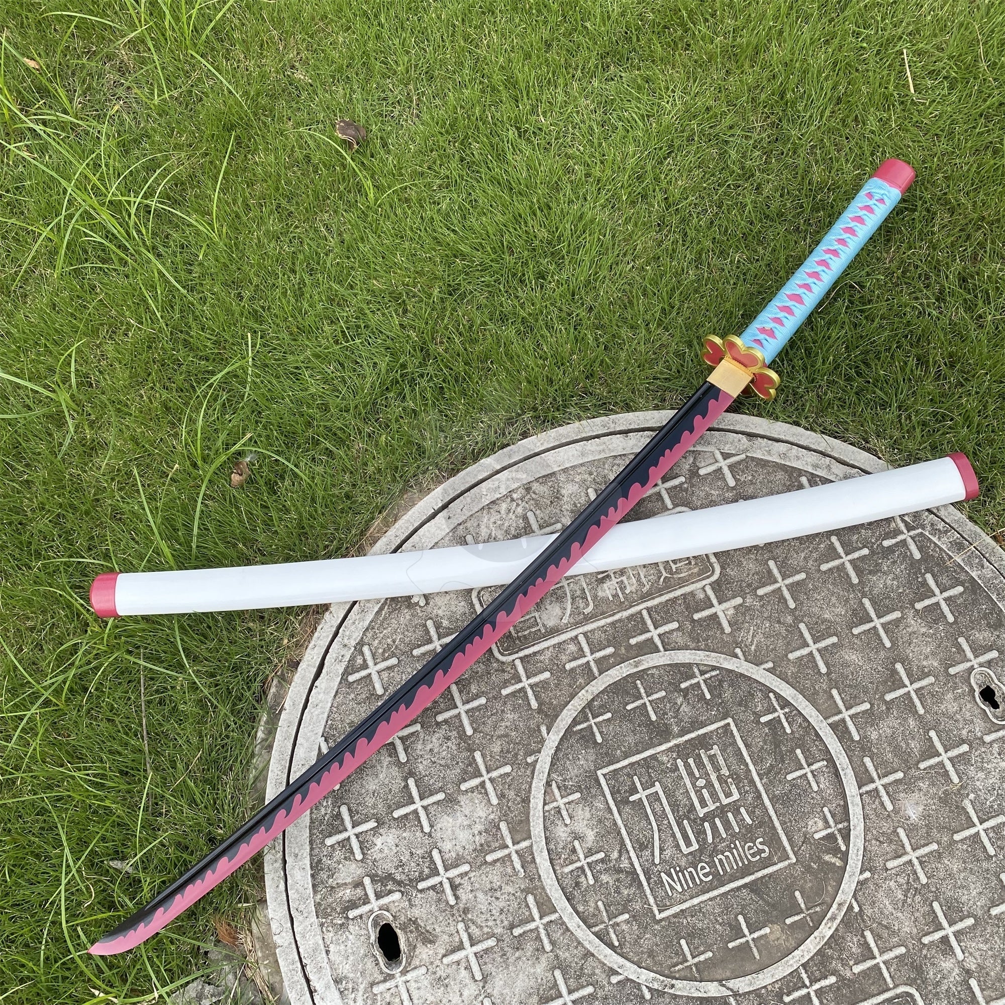 Mitsuri Nichirin Sword Katana 1045 Carbon Steel Version - Tophatter Daily Deals