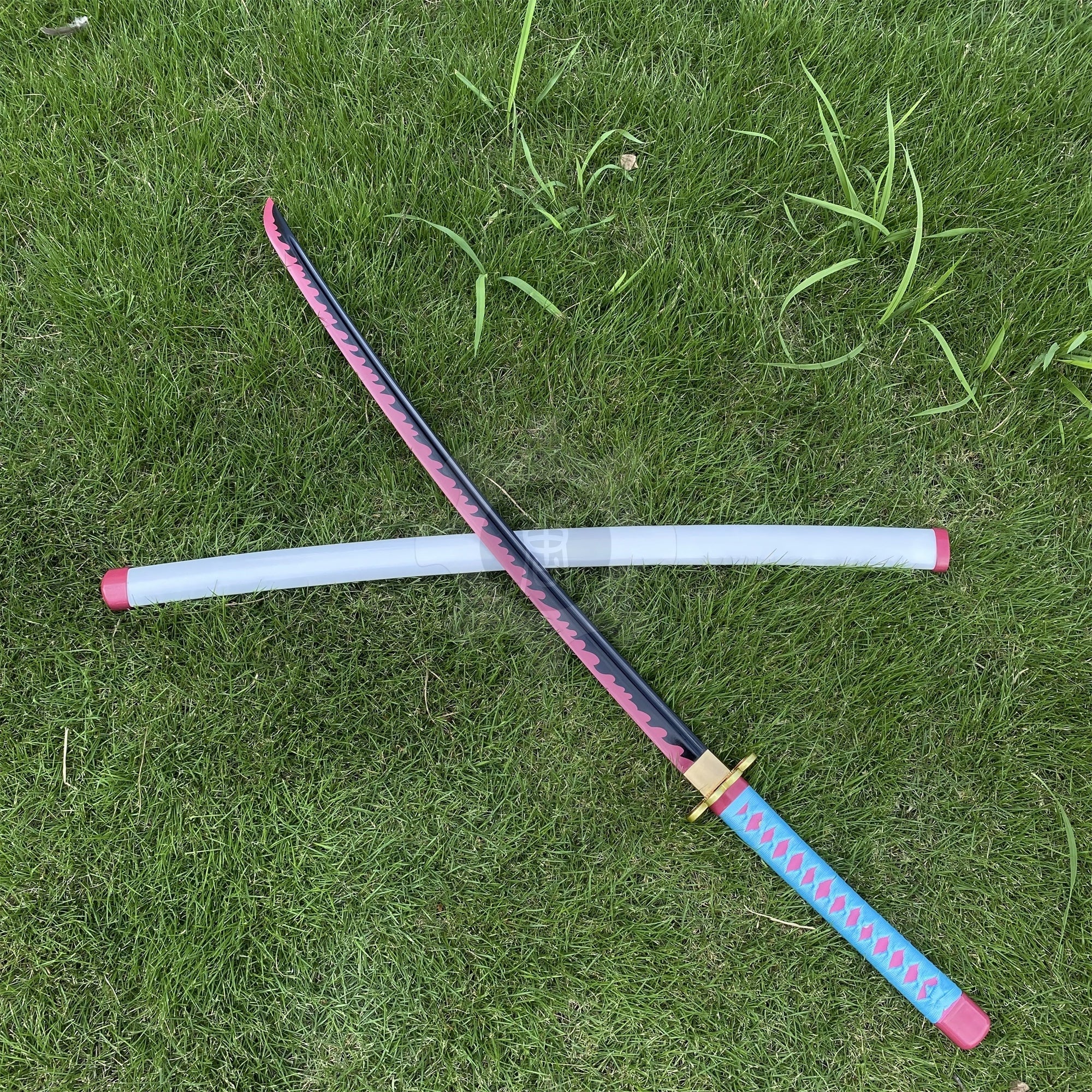 Mitsuri Nichirin Sword Katana 1045 Carbon Steel Version - Tophatter Daily Deals