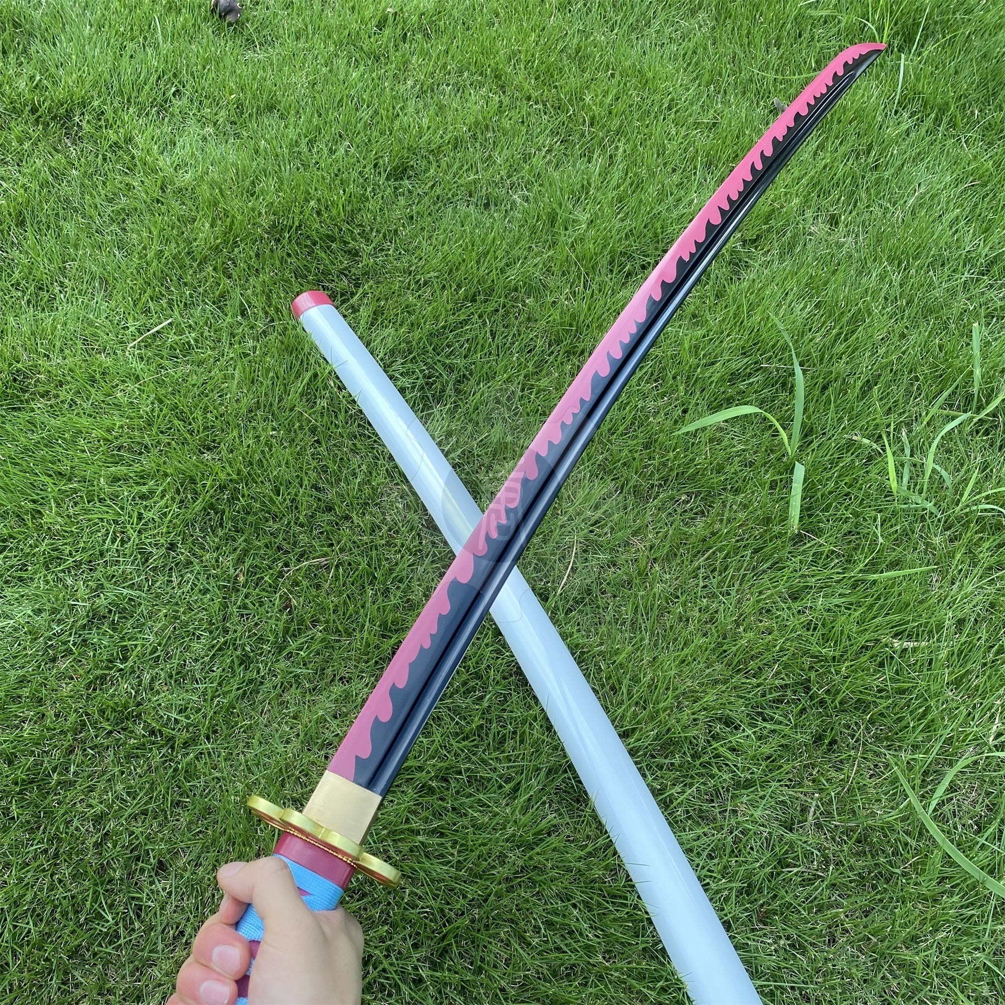 Mitsuri Nichirin Sword Katana 1045 Carbon Steel Version - Tophatter Daily Deals