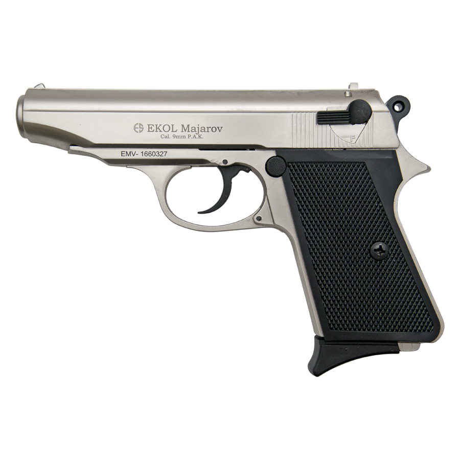 Majarov Semi Automatic Blank Firing Gun Satin Finish - Tophatter's Guns'N'Weapons Store - FREE SHIPPING Collectible Weapons - Tophatter Daily Deals