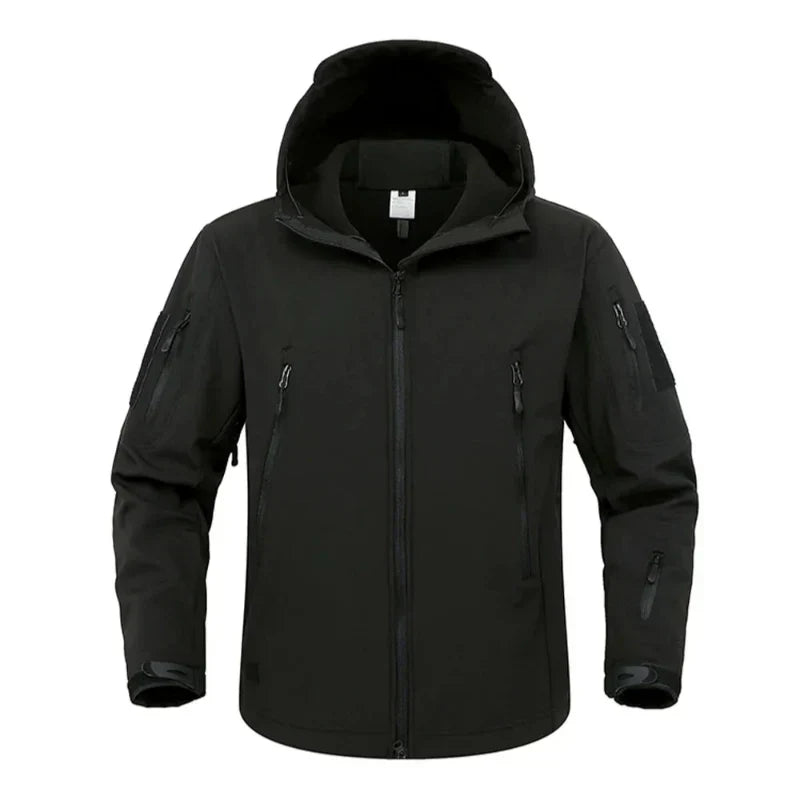Waterproof Lined Men’s Jacket - Hooded Softshell Fleece - Tophatter Daily Deals