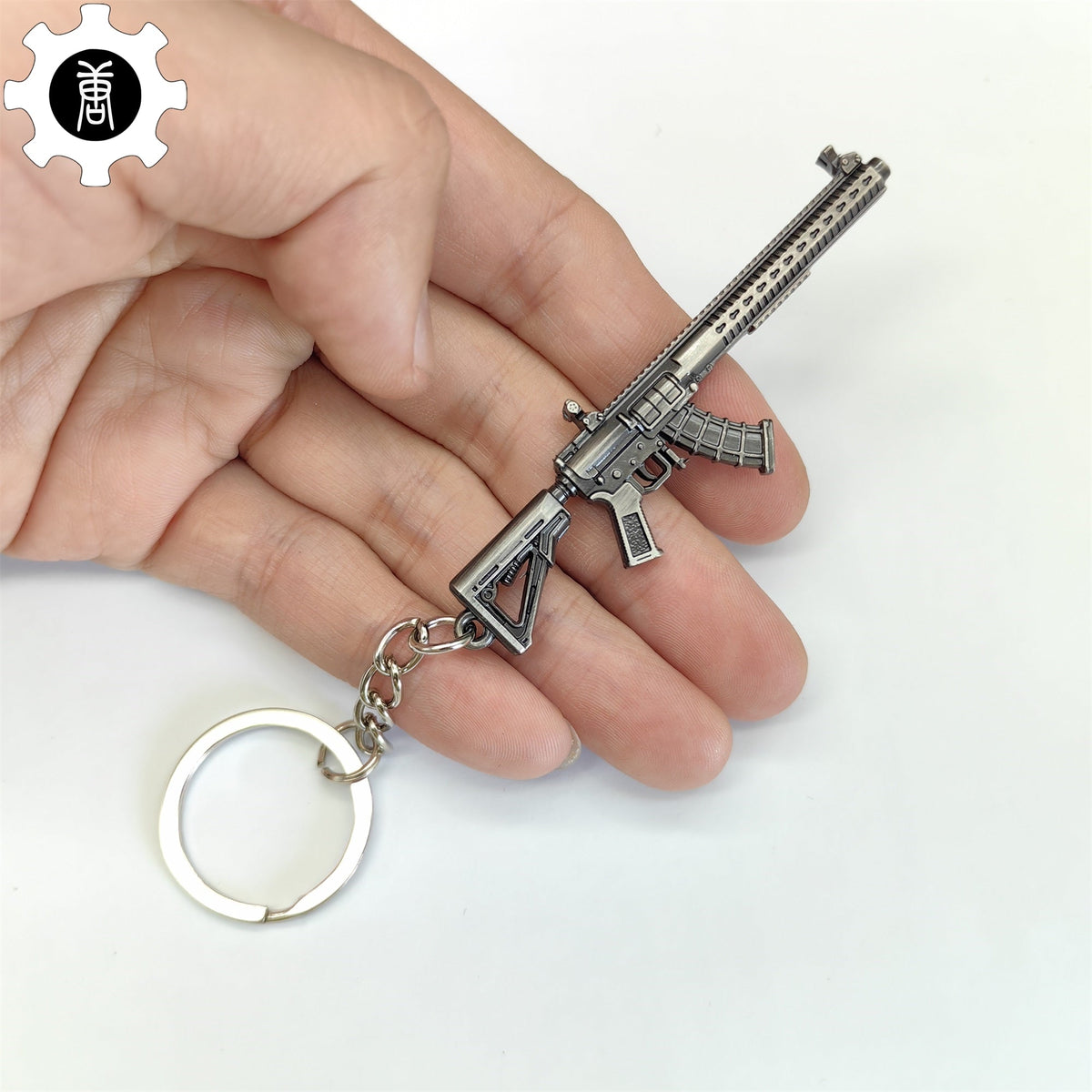 Mini MK47 Semi-Auto Rifle Model Metal Keychain - Tophatter Daily Deals