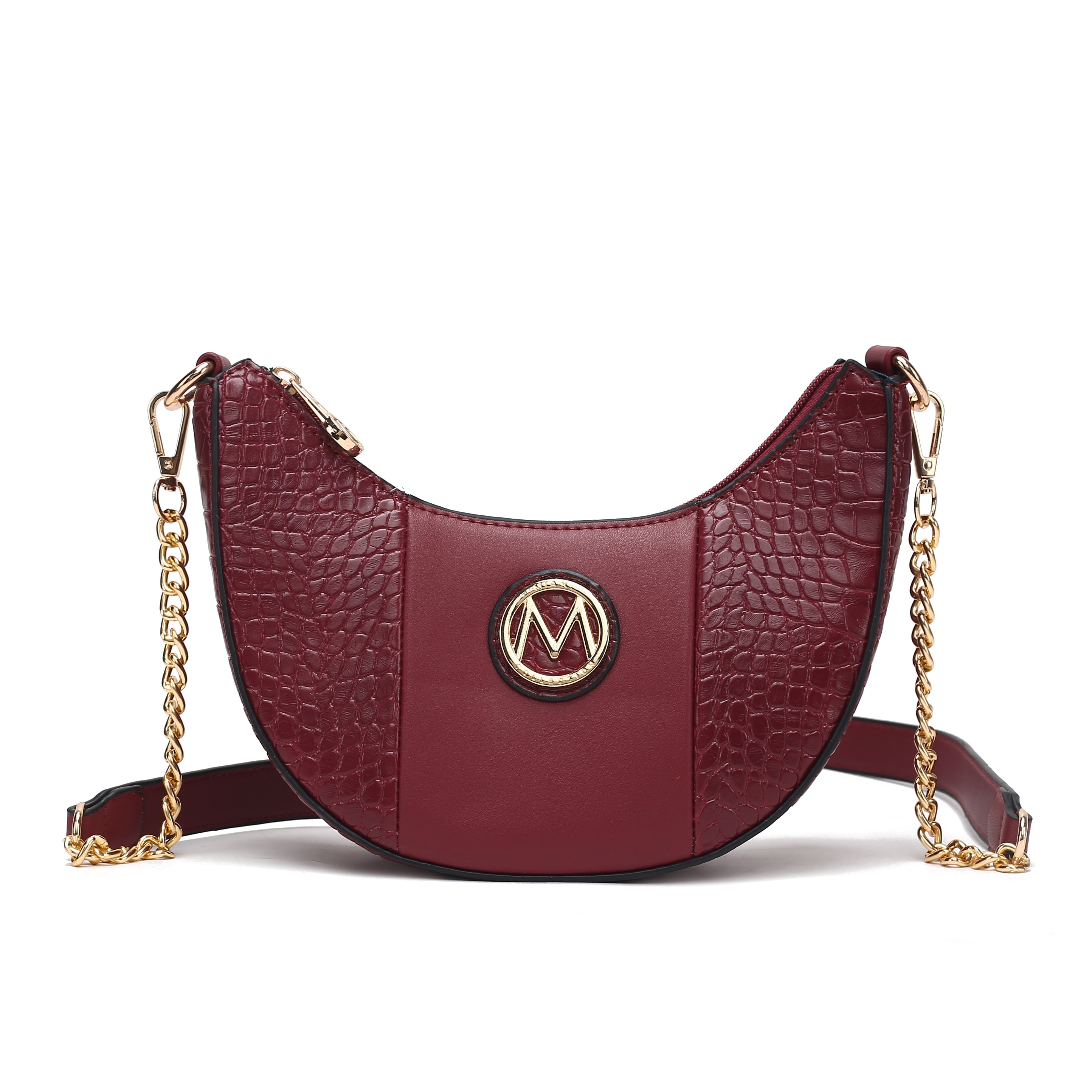 MKF Collection Women's Amira Embossed Crossbody Bag Burgundy Bags - Tophatter Daily Deals