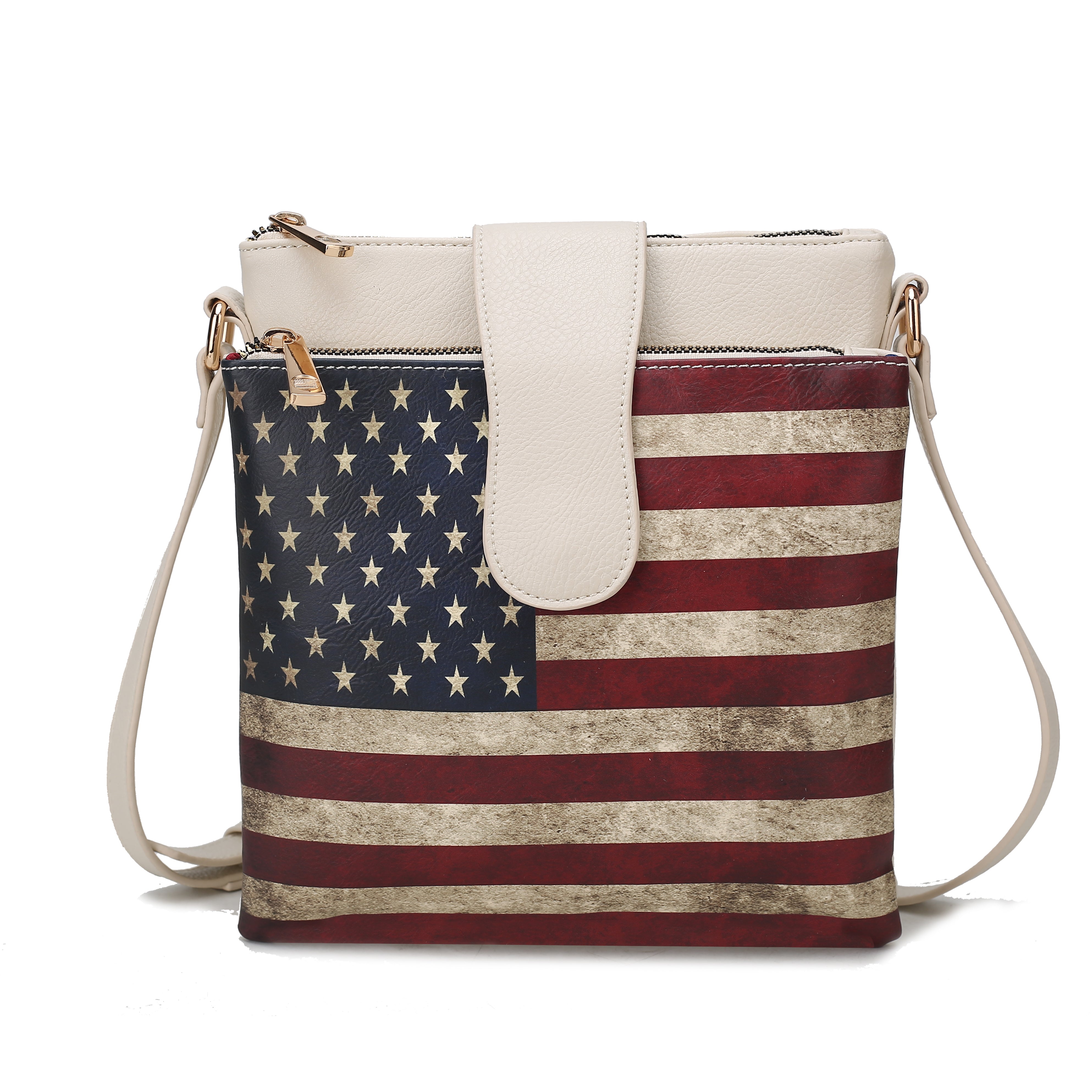 MKF Collection Women's Josephine Printed Flag Crossbody Bag Beige Bags - Tophatter Daily Deals