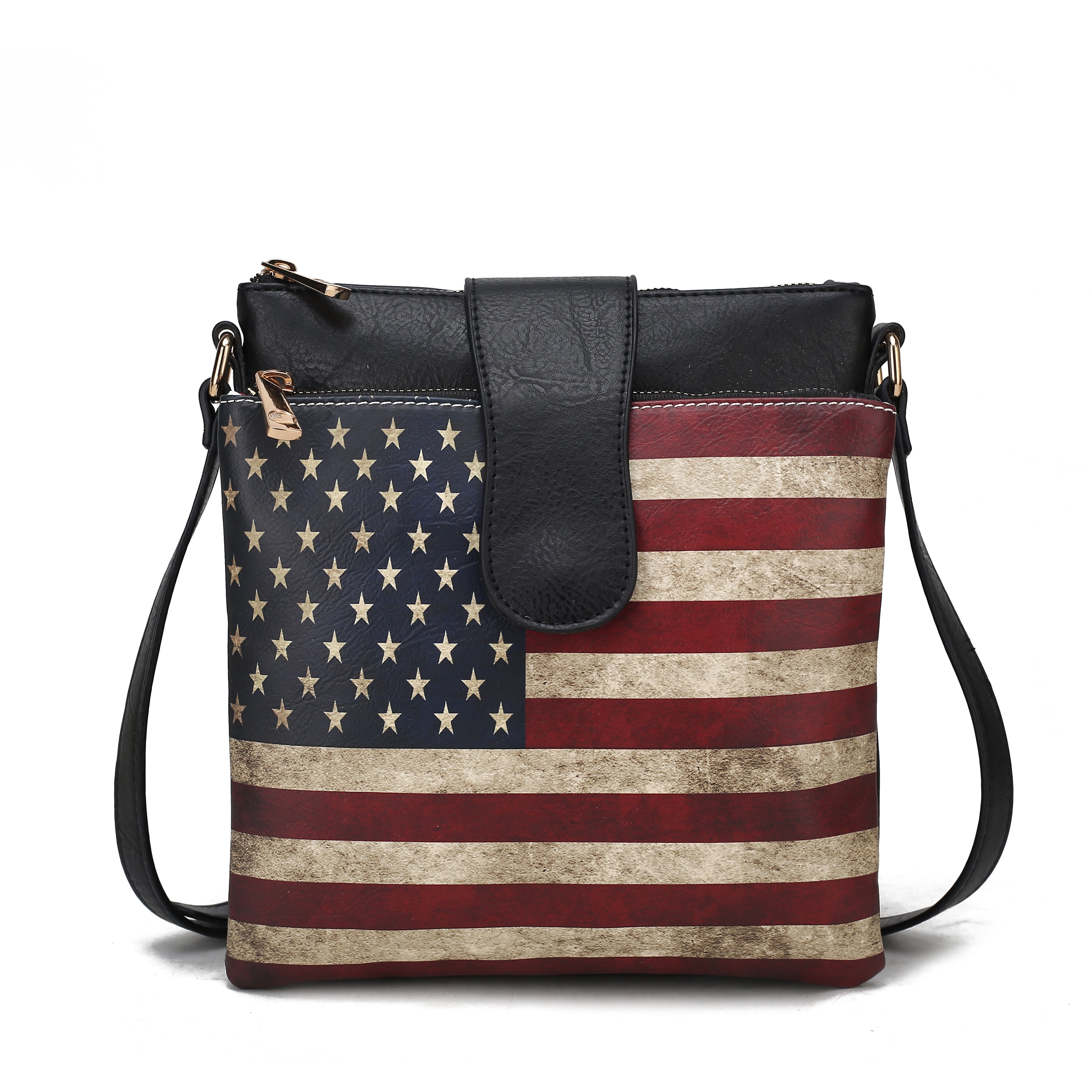 MKF Collection Women's Josephine Printed Flag Crossbody Bag Black Bags - Tophatter Daily Deals