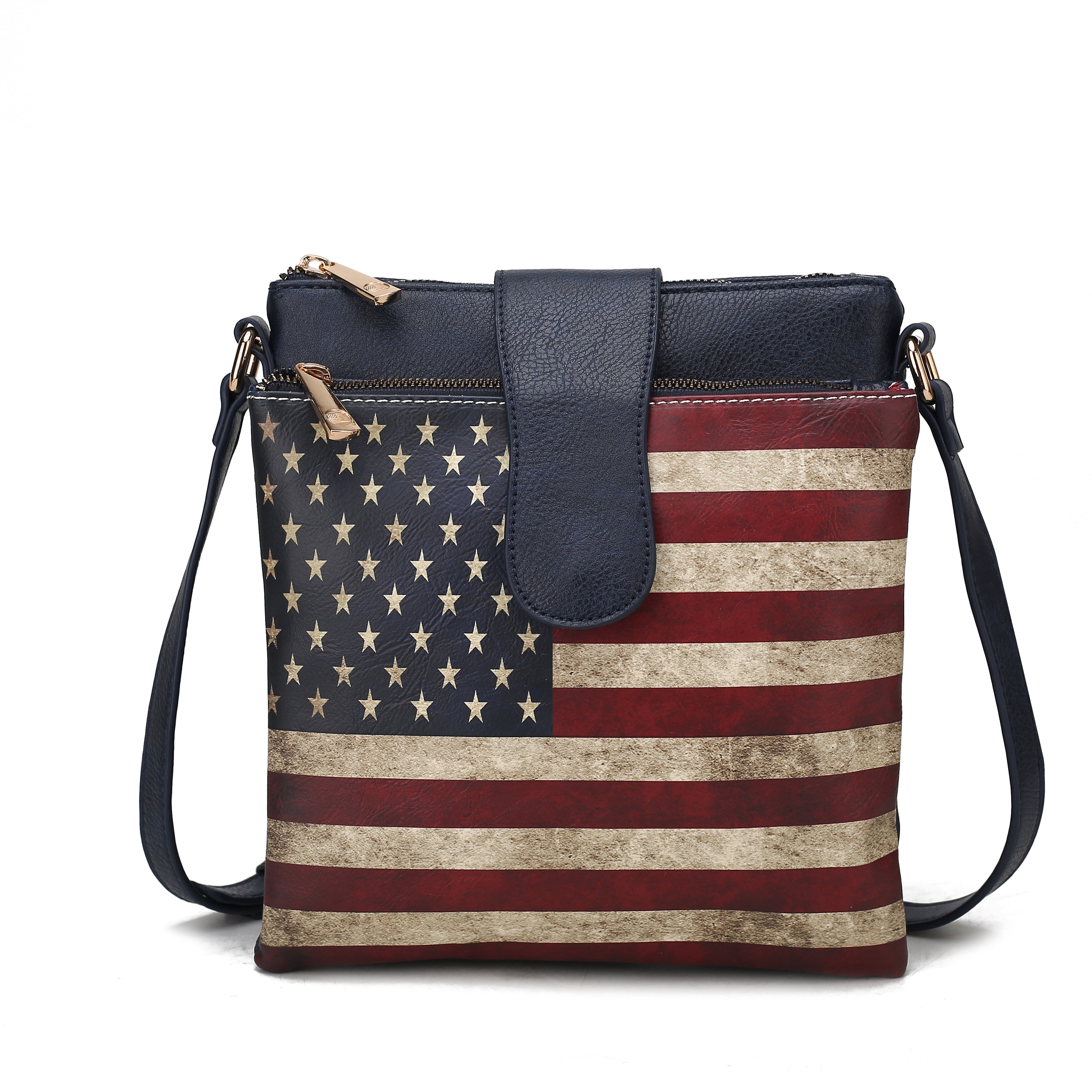 MKF Collection Women's Josephine Printed Flag Crossbody Bag Navy Bags - Tophatter Daily Deals