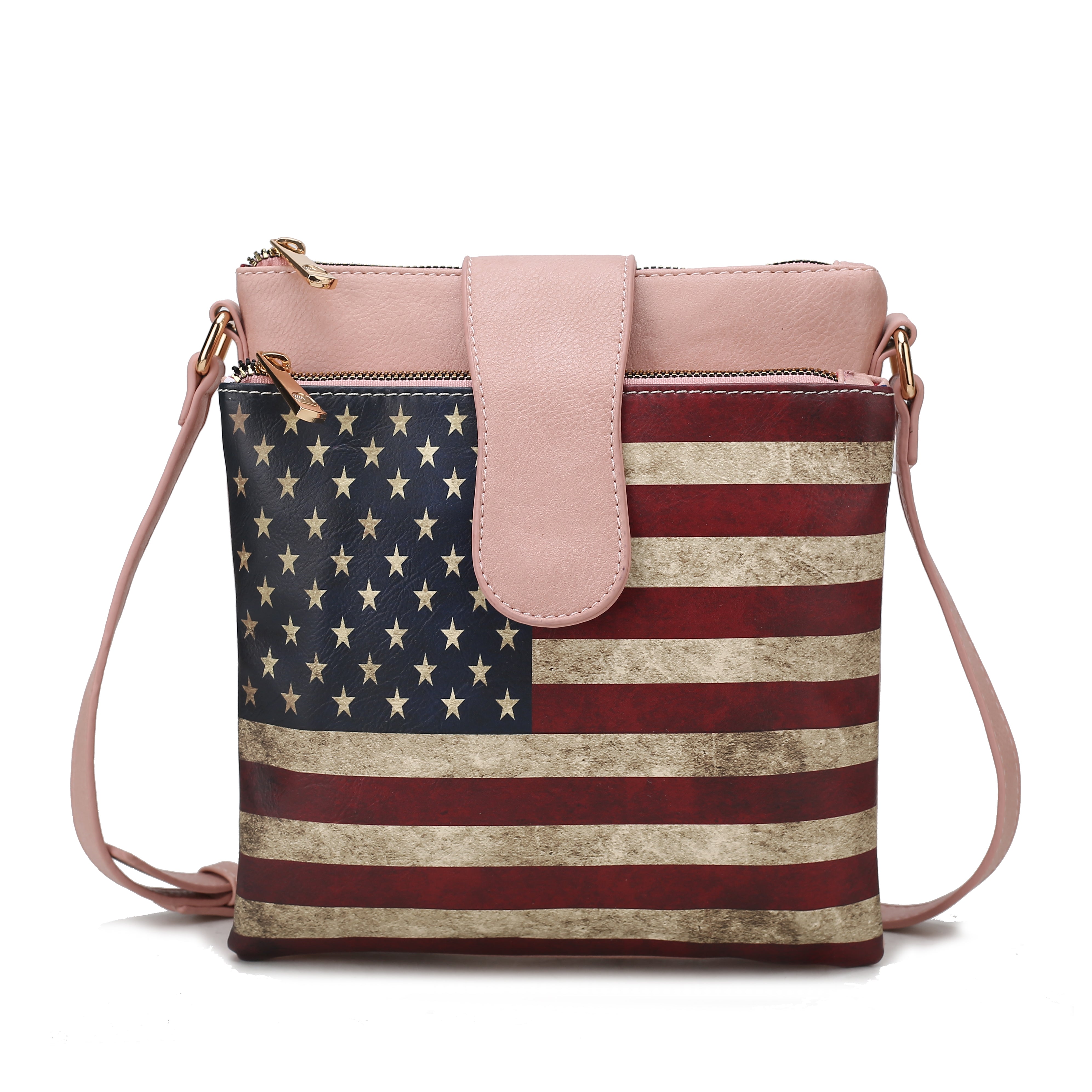 MKF Collection Women's Josephine Printed Flag Crossbody Bag Rose Pink Bags - Tophatter Daily Deals