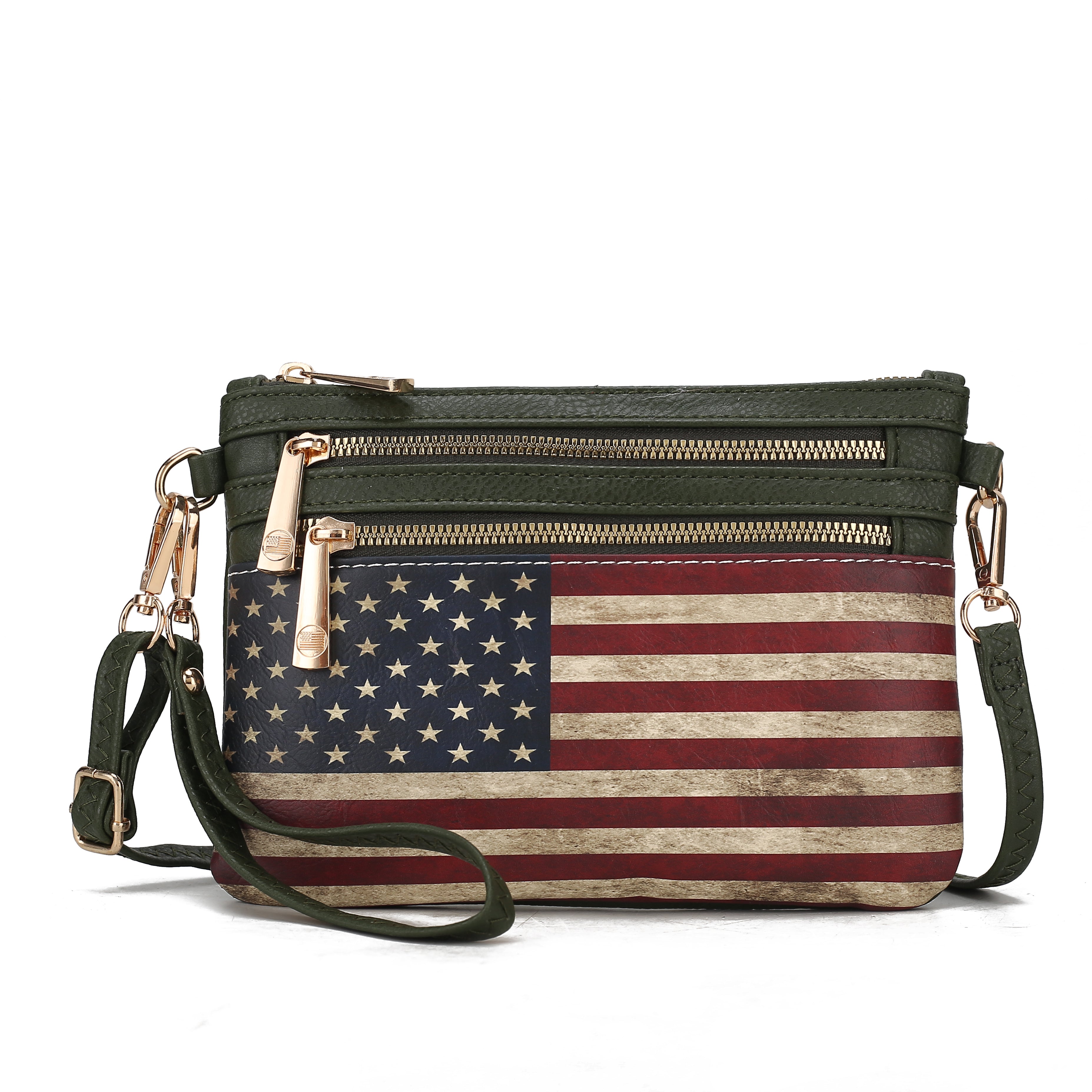 MKF Collection Women's Alisson Printed Flag Crossbody Bag Green Bags - Tophatter Daily Deals