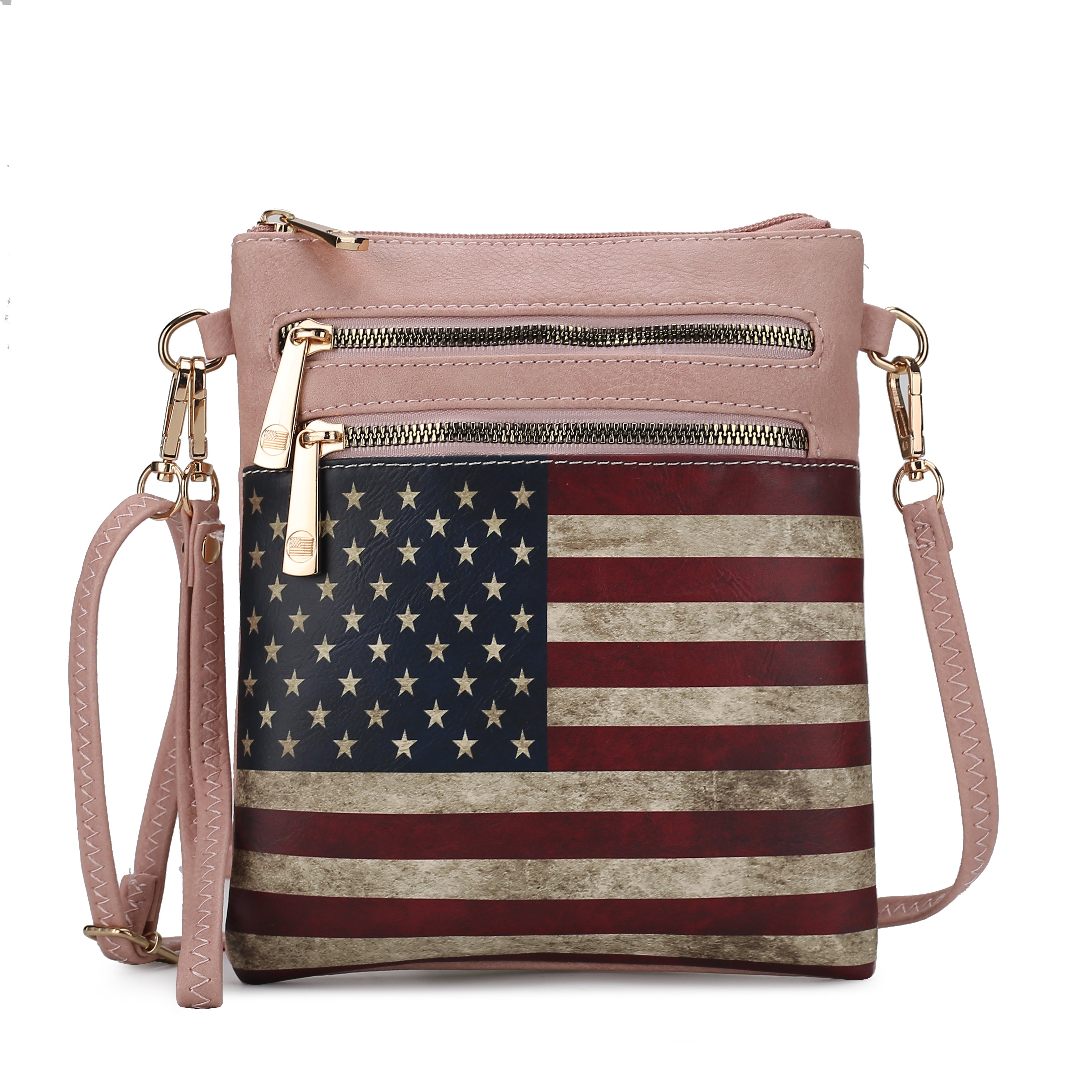 MKF Collection Women's Genesis Printed Flag Crossbody Bag Rose Pink Bags - Tophatter Daily Deals