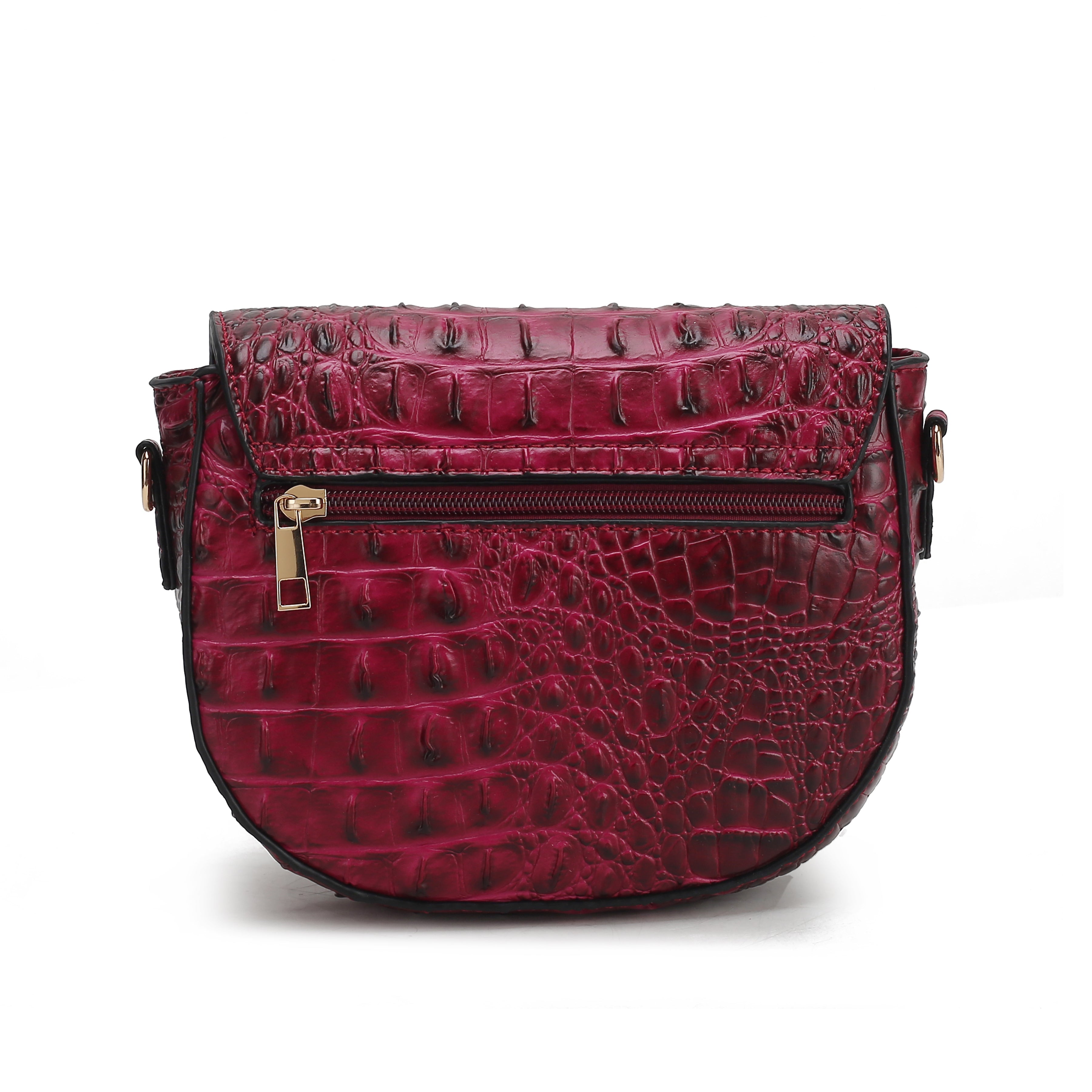 MKF Collection Women's Amalia Solid Croc Crossbody Bag Bags - Tophatter Daily Deals