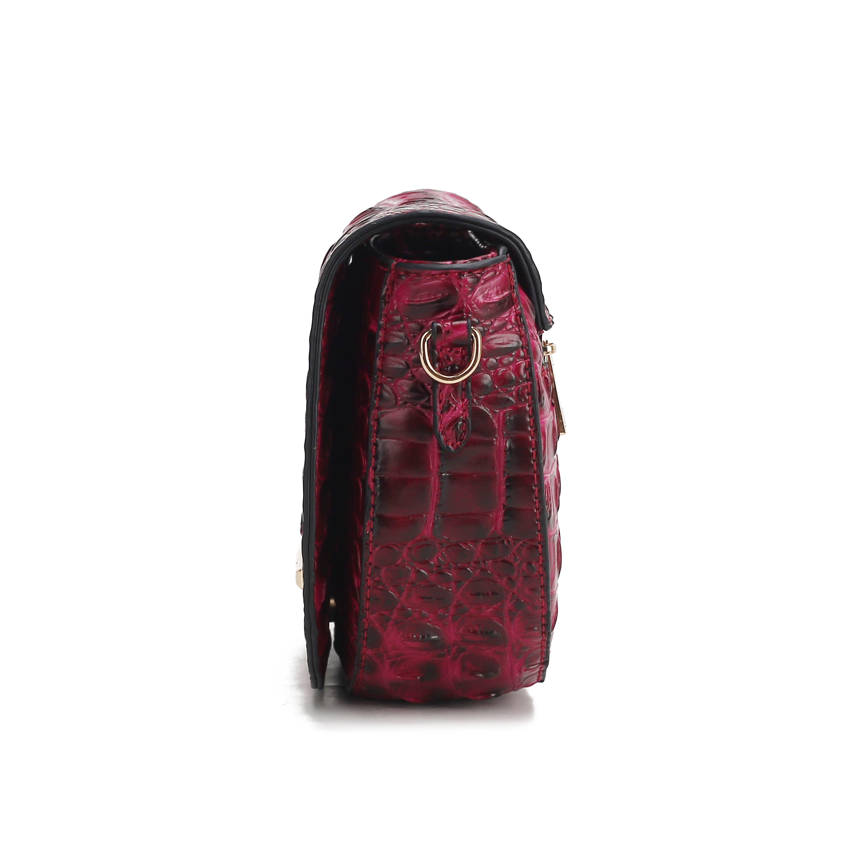 MKF Collection Women's Amalia Solid Croc Crossbody Bag Bags - Tophatter Daily Deals