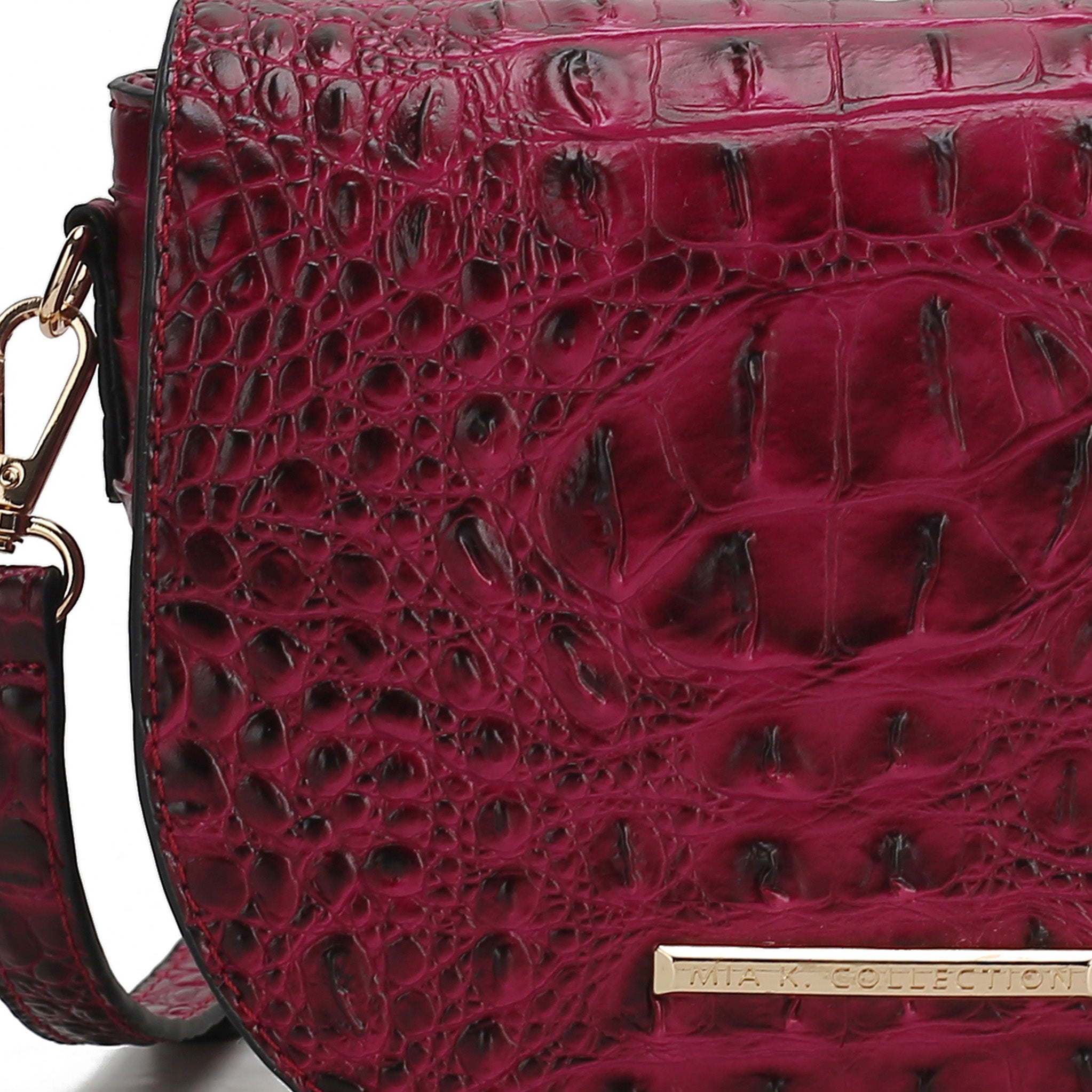 MKF Collection Women's Amalia Solid Croc Crossbody Bag Bags - Tophatter Daily Deals