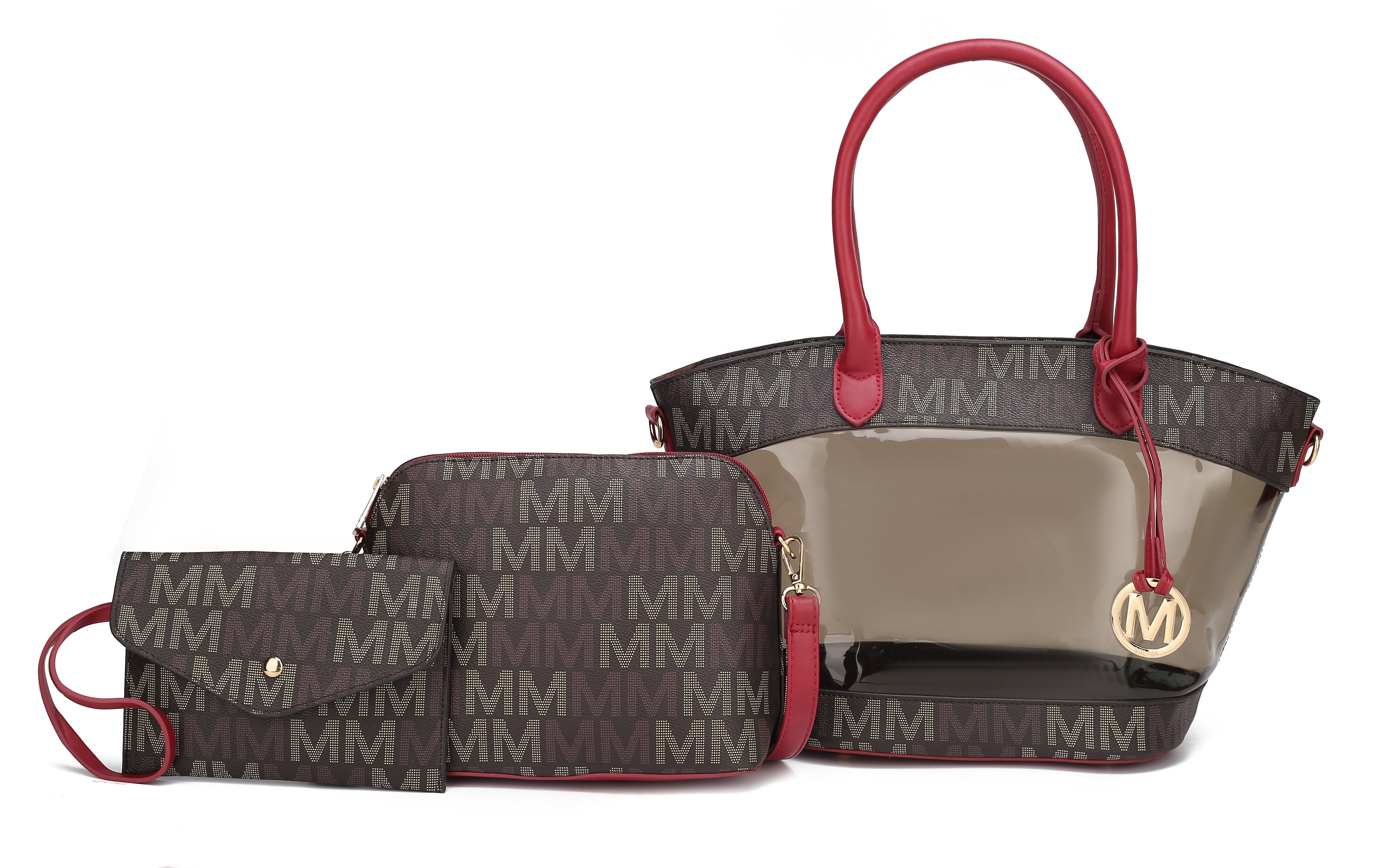 MKF Collection Women's Hattie Signature Tote Bag And Set Red Bags - Tophatter Daily Deals