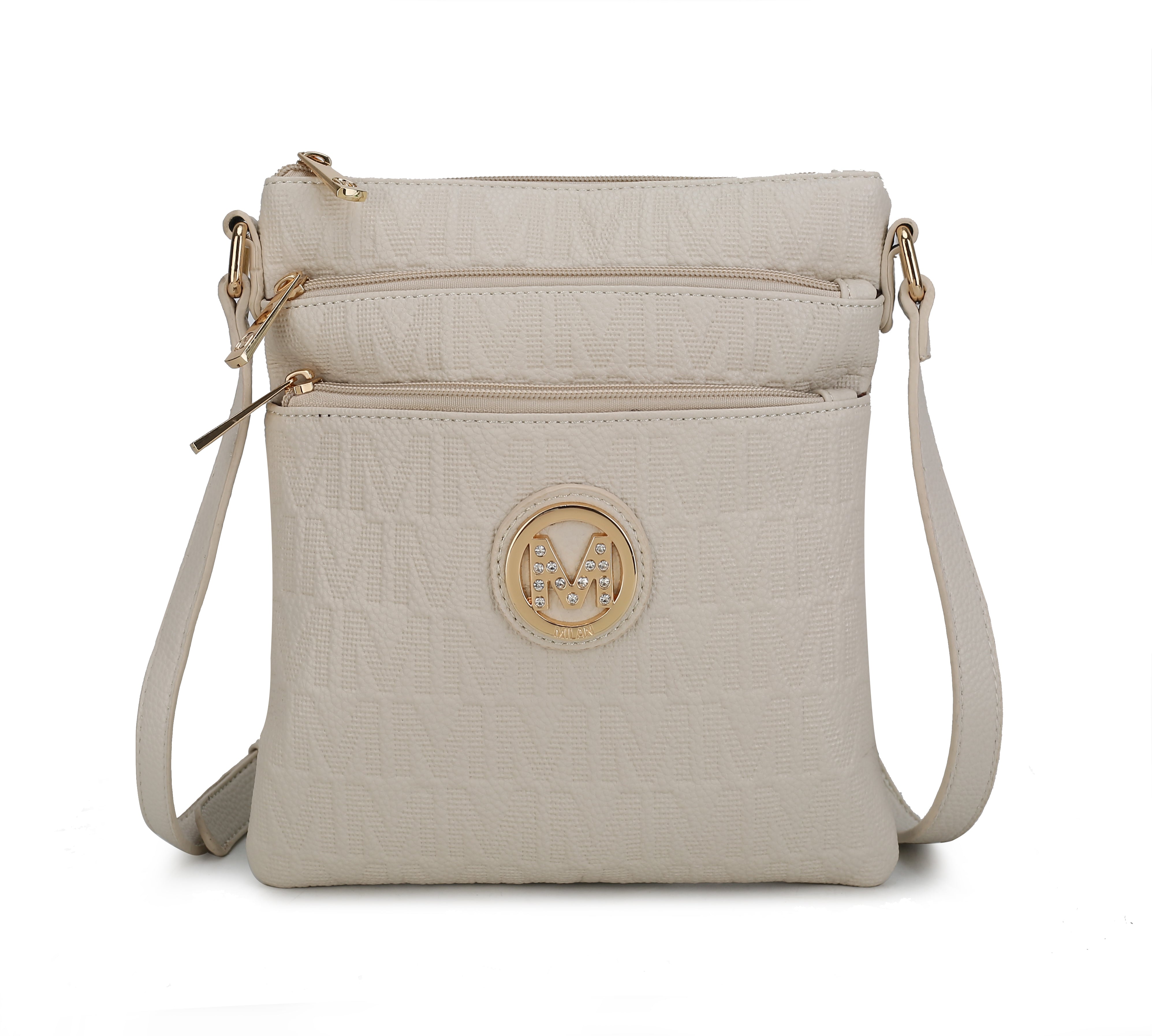 MKF Collection Women's Lennit Signature Crossbody Bag Beige Bags - Tophatter Daily Deals