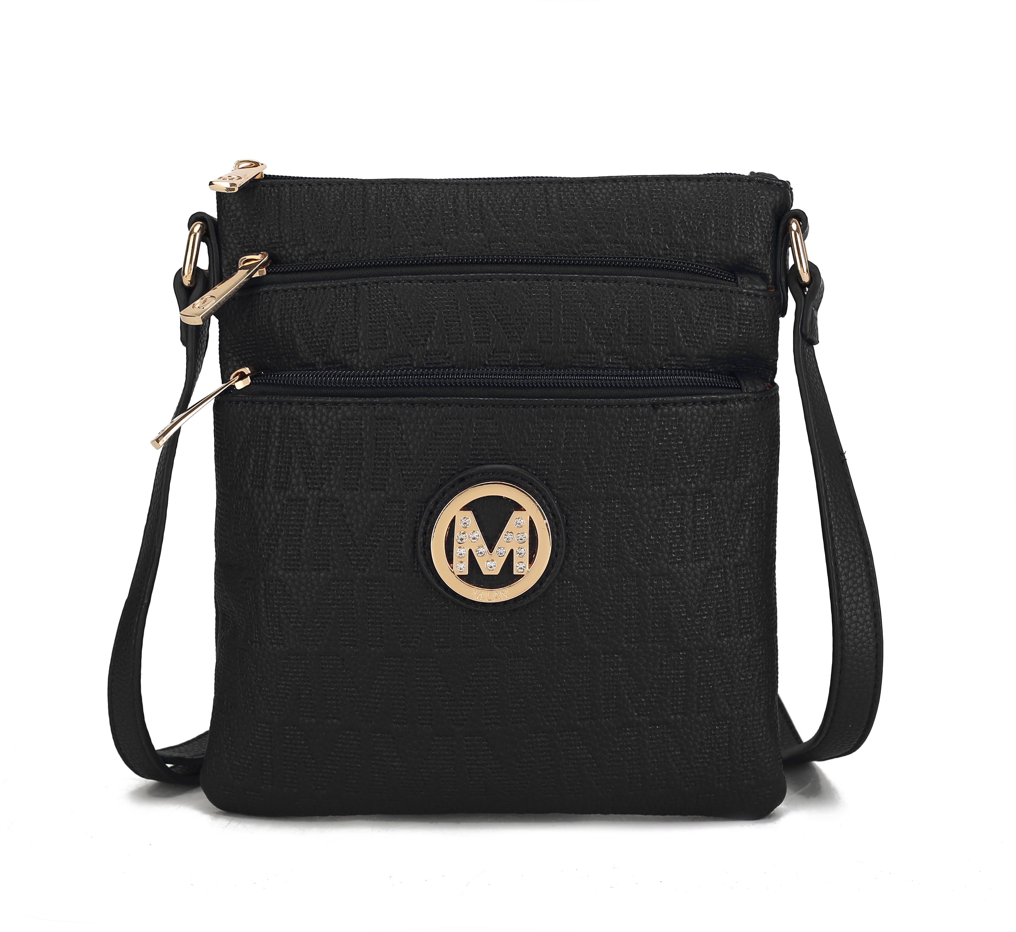 MKF Collection Women's Lennit Signature Crossbody Bag Black Bags - Tophatter Daily Deals
