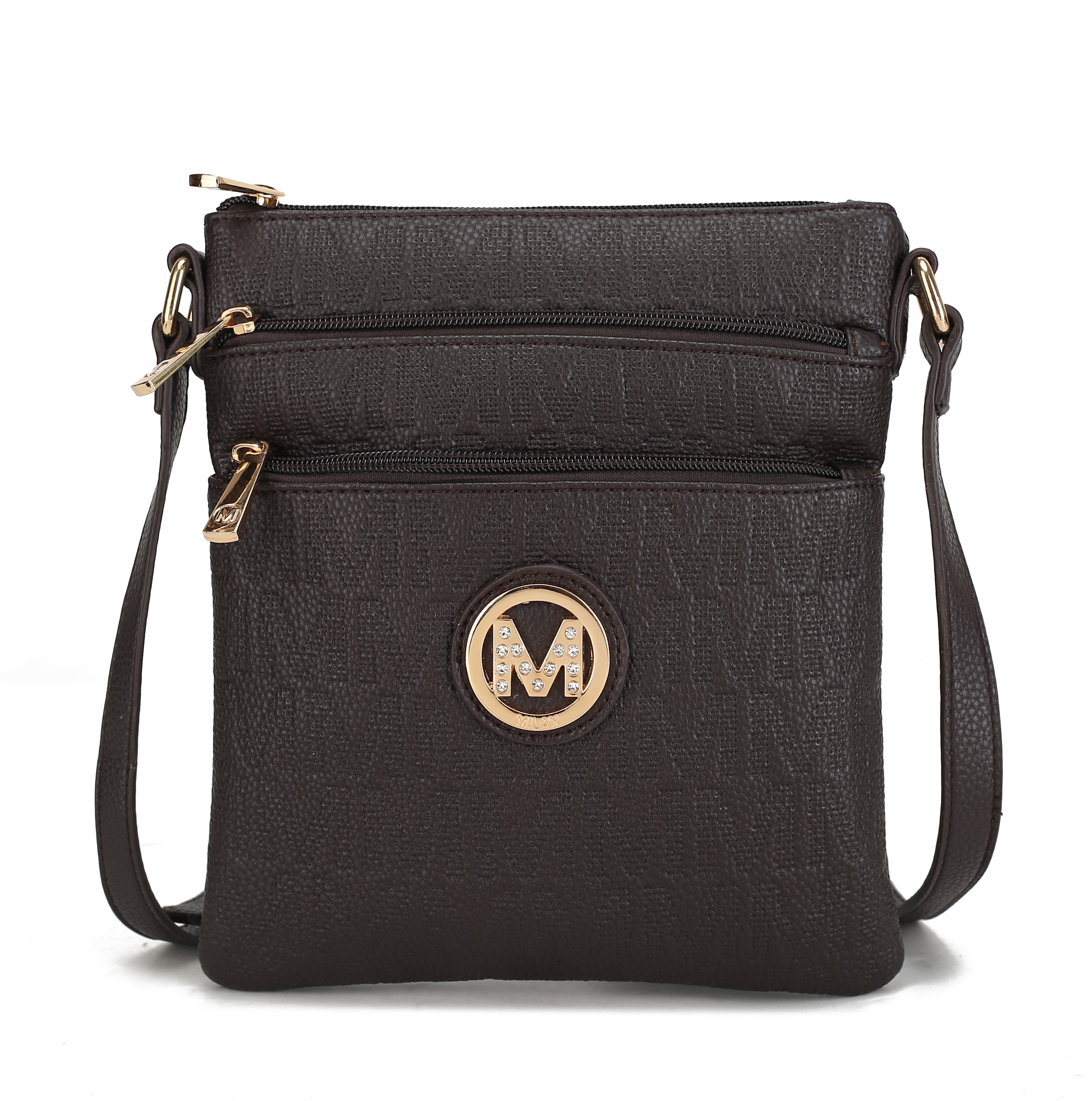 MKF Collection Women's Lennit Signature Crossbody Bag Chocolate Bags - Tophatter Daily Deals