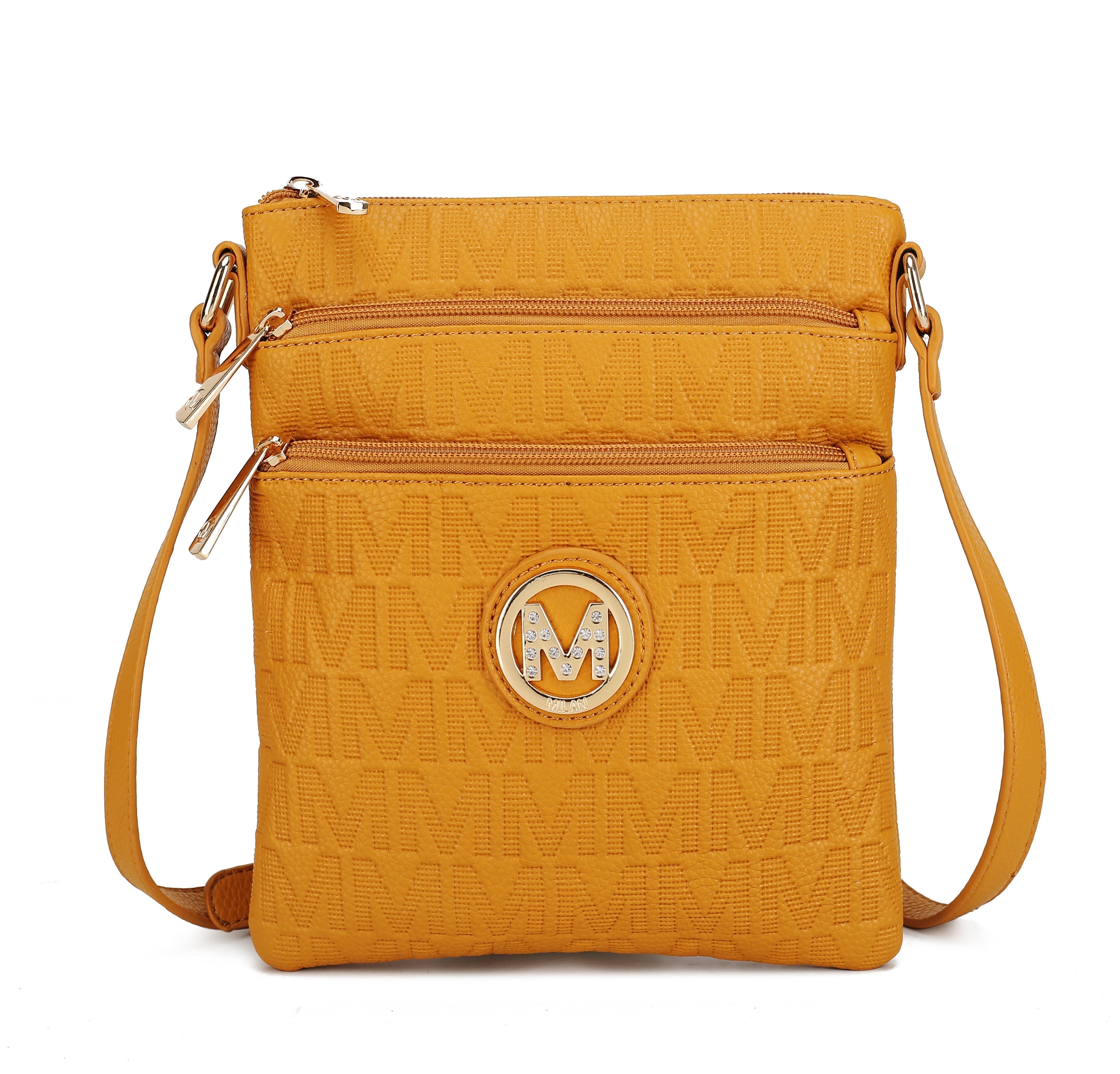 MKF Collection Women's Lennit Signature Crossbody Bag Mustard Bags - Tophatter Daily Deals