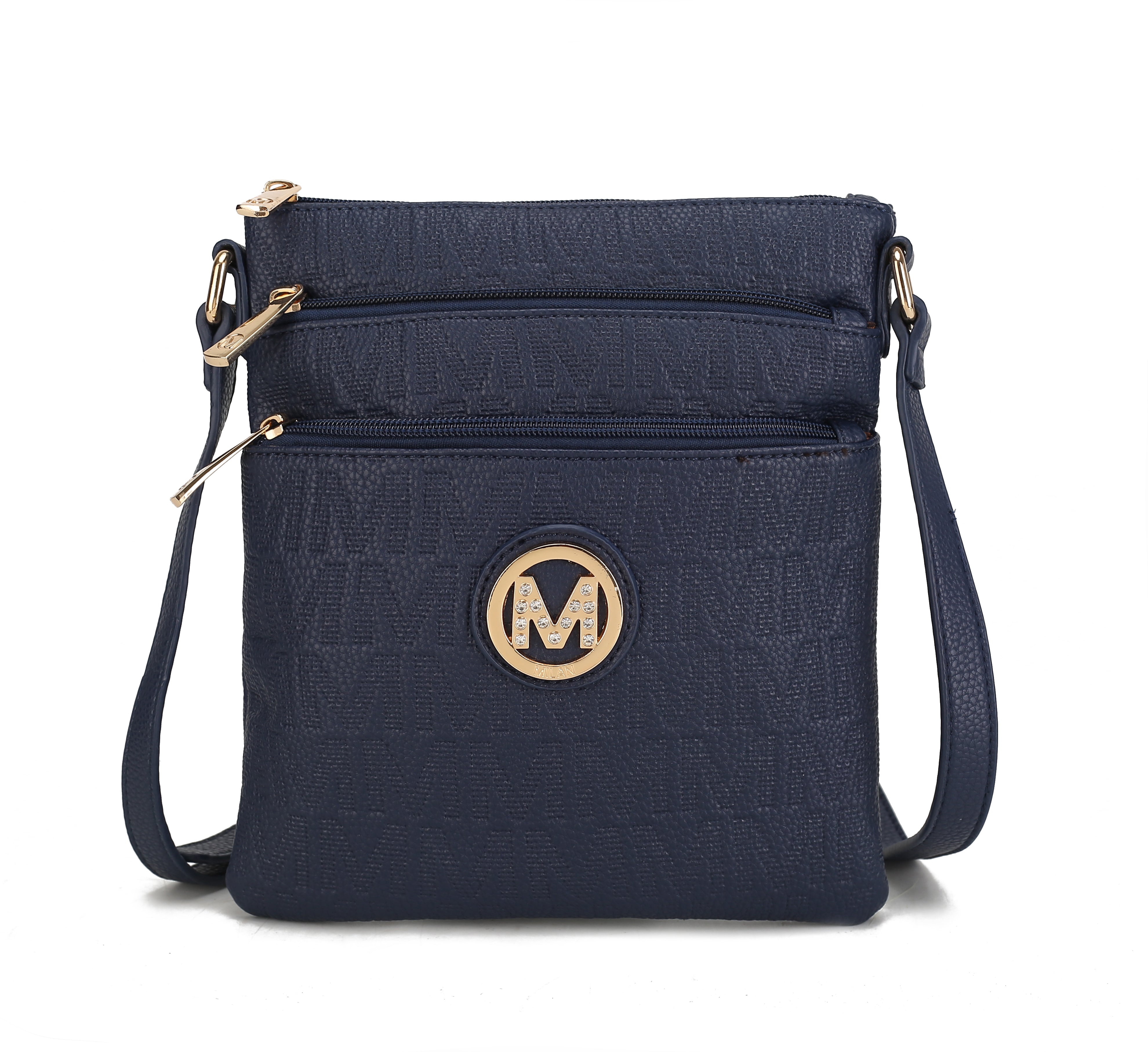 MKF Collection Women's Lennit Signature Crossbody Bag Navy Bags - Tophatter Daily Deals