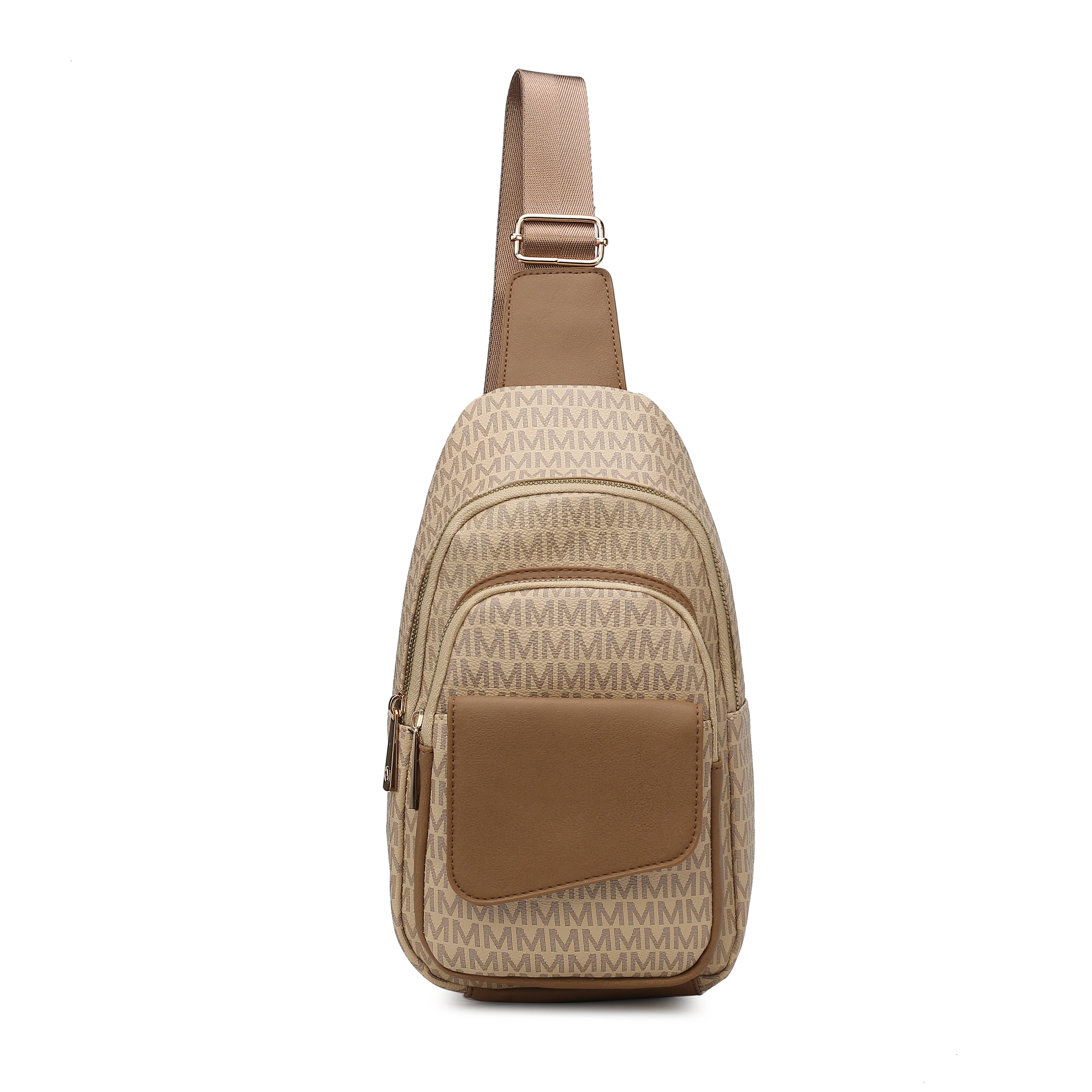 MKF Collection Women's Kace Signature Sling Bag Beige Bags - Tophatter Daily Deals