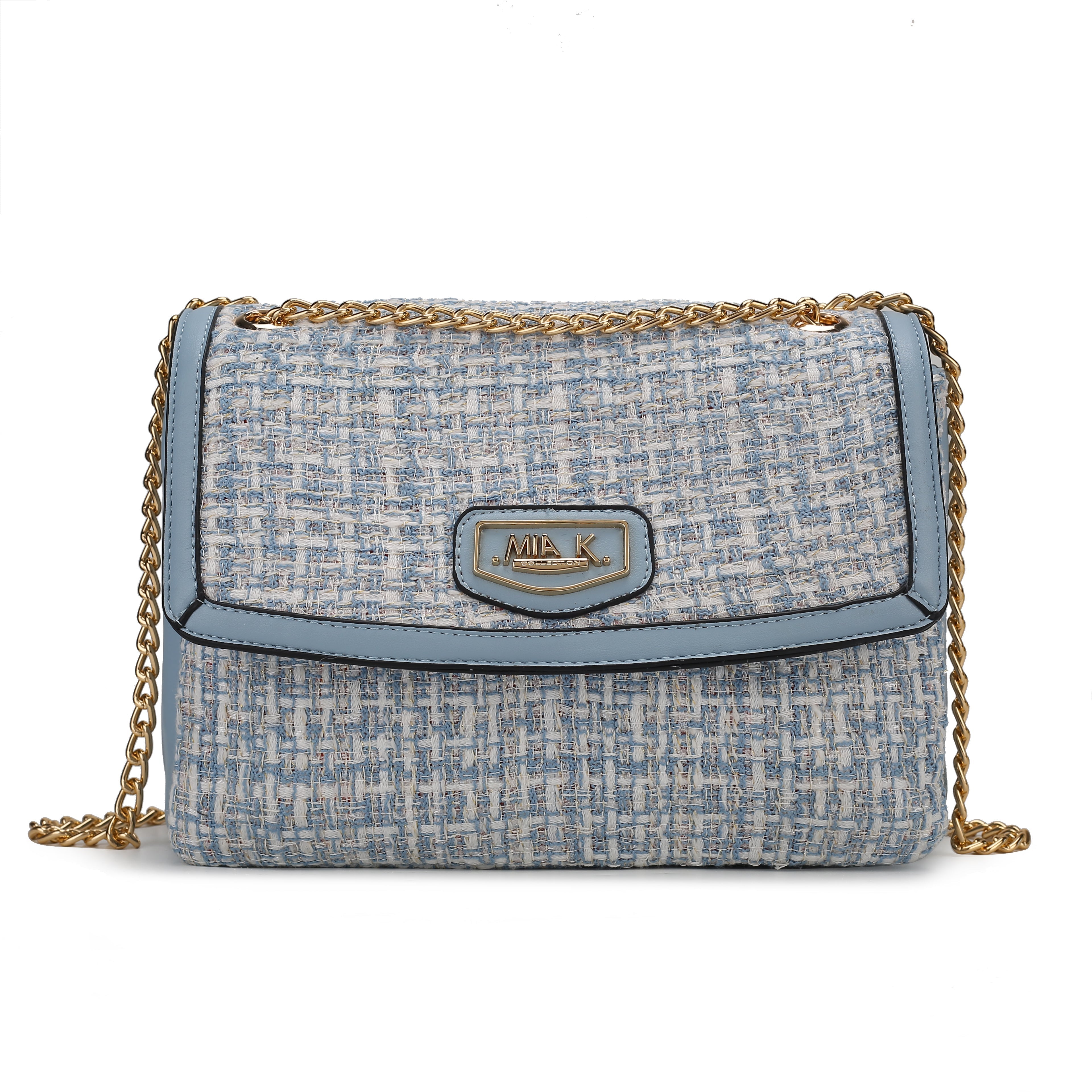 MKF Collection Women's Mackenzie Tweed Womens Shoulder Bag Light Blue Bags - Tophatter Daily Deals