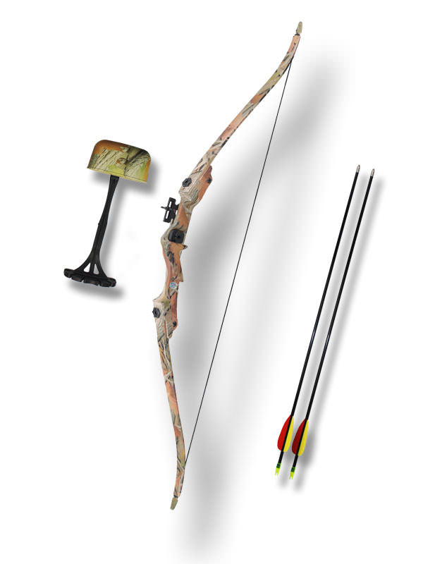 20 Lbs Draw Autumn Camo Recurve Archery Bow Set 85 FPS Collectible Weapons - Tophatter Daily Deals