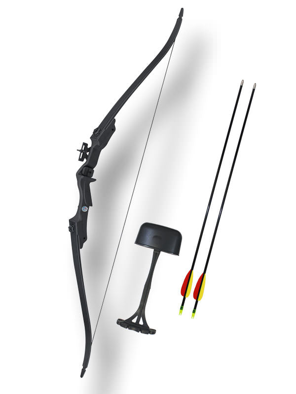 20LB Draw Recurve Archery Bow Set Black 22 Inch Draw Length 85 FPS Collectible Weapons - Tophatter Daily Deals
