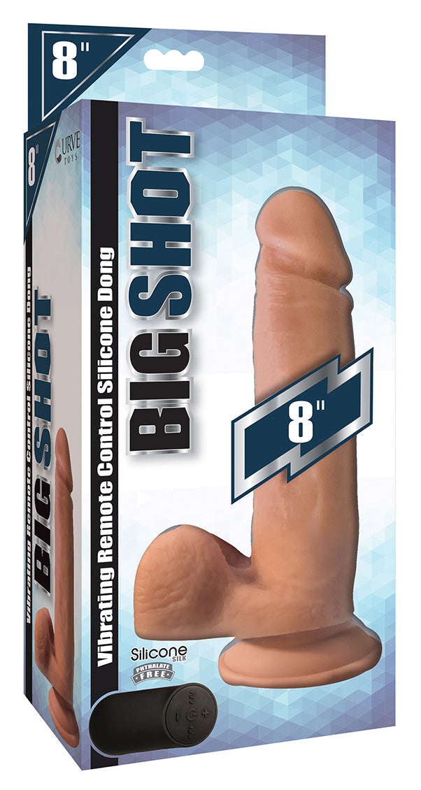 Big Shot 8 Inch Vibrating Wireless Silicone Dildo with Balls and Suction Cup Base > Vibrators > Realistic Vibrators - Tophatter Daily Deals
