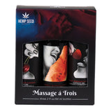 Hemp Seed Edible Massage A Trois (3 Bottle Set) – Edible Massage Lotion Kit > Essentials > Massage Gift Set - Tophatter Daily Deals