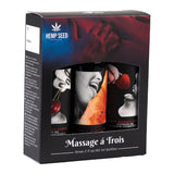 Hemp Seed Edible Massage A Trois (3 Bottle Set) – Edible Massage Lotion Kit > Essentials > Massage Gift Set - Tophatter Daily Deals