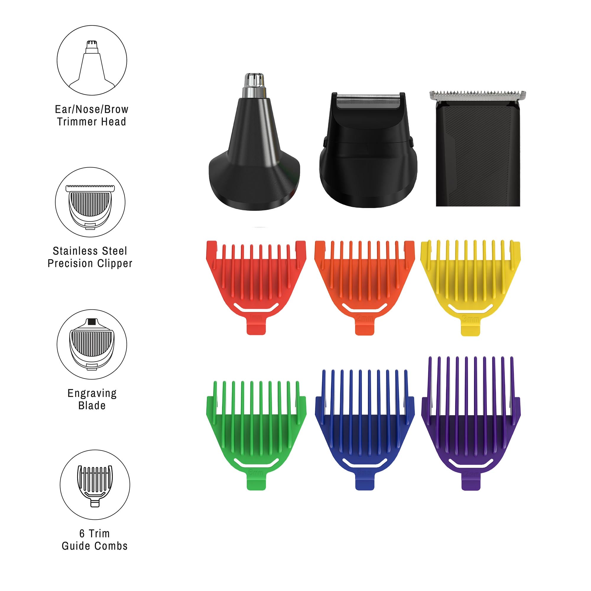 Pursonic Mario Lopez Rechargeable Men's Grooming Set - Complete Hair, Beard, Nose, and Ear Grooming Kit Grooming Kits - Tophatter Daily Deals