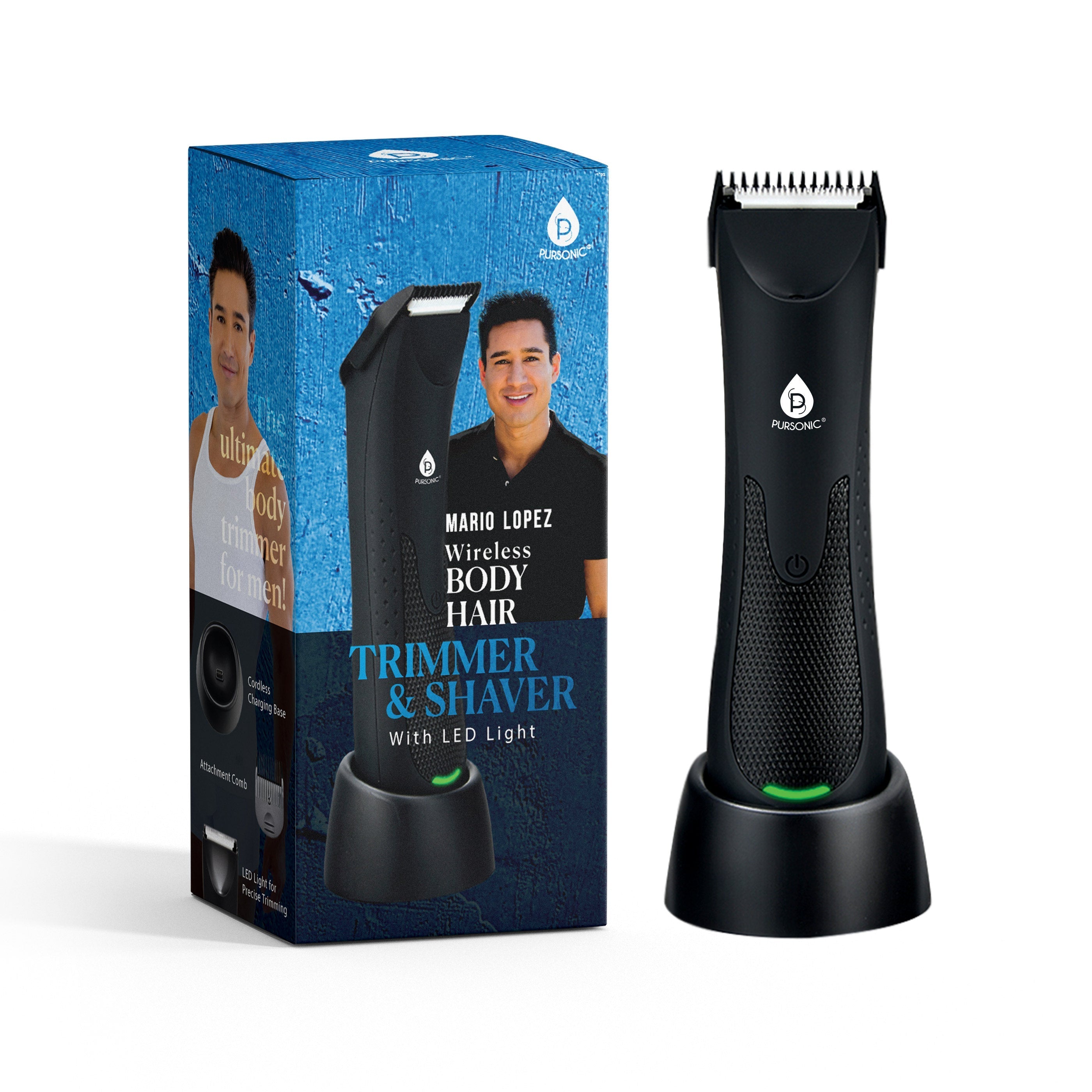 Pursonic Mario Lopez Wireless Body Hair Trimmer & Shaver Grooming Kits - Tophatter Daily Deals
