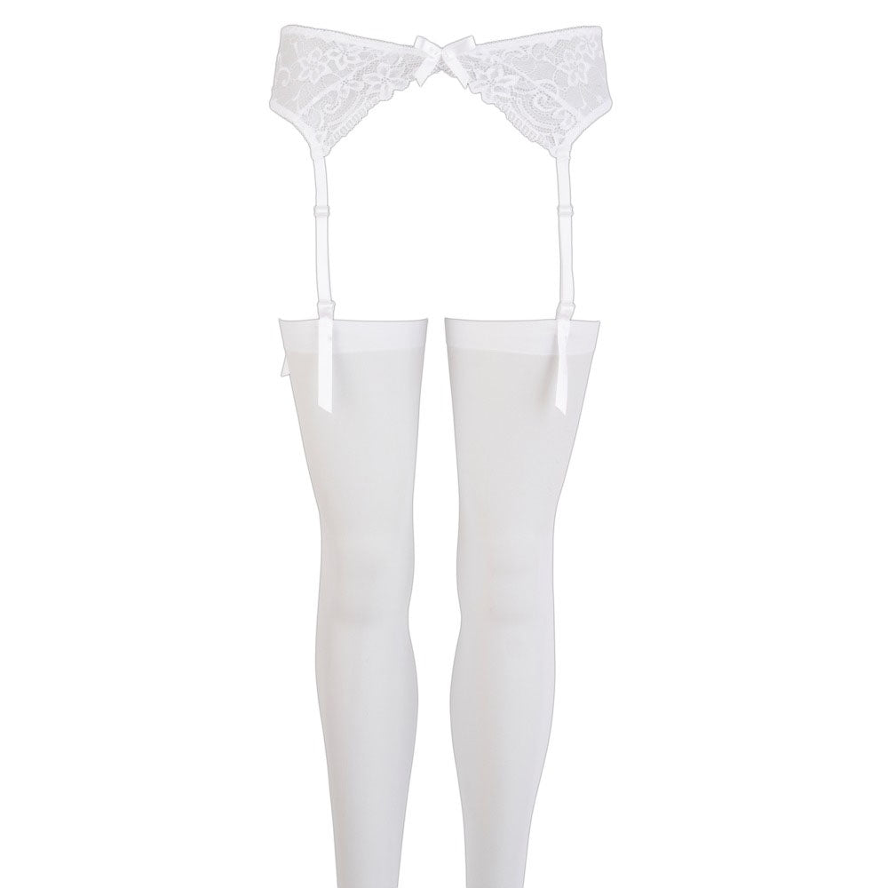 NOXQSE Suspender Set (White) – Waterproof Erotic Lingerie Set > Clothes > Hosiery > Garterbelt Sets - Tophatter Daily Deals