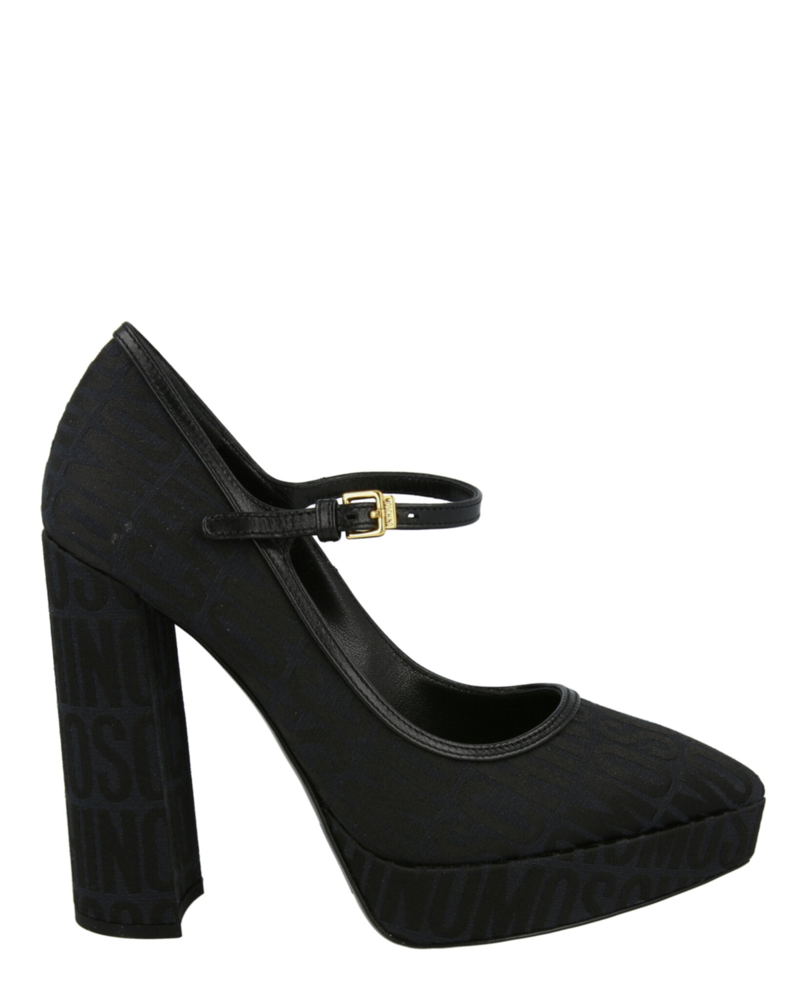 Moschino Logo Jacquard Mary Jane Pumps Black Footwear - Tophatter Daily Deals