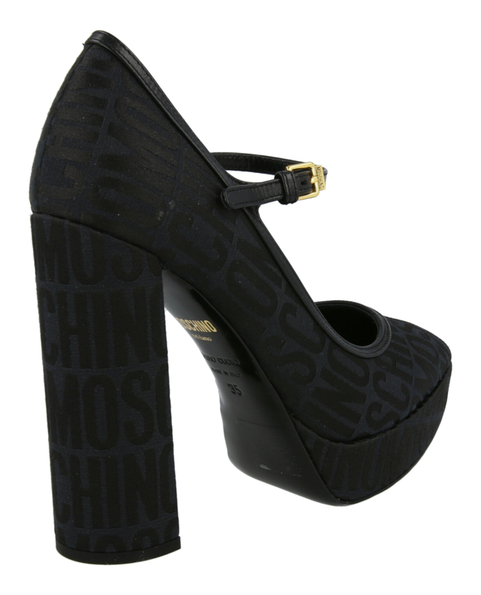 Moschino Logo Jacquard Mary Jane Pumps Footwear - Tophatter Daily Deals