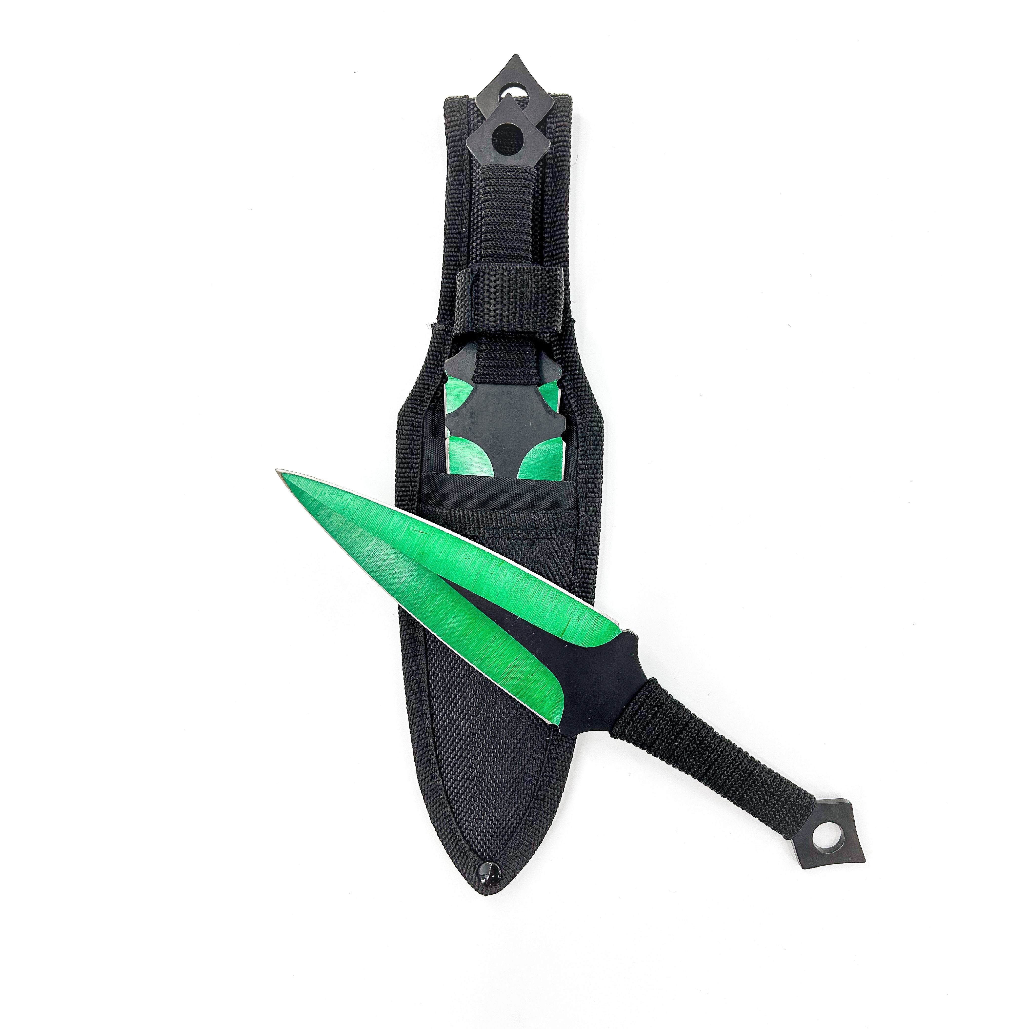 Momochi Ninjutsu Precision Throwing Knives Green knives - Tophatter Daily Deals
